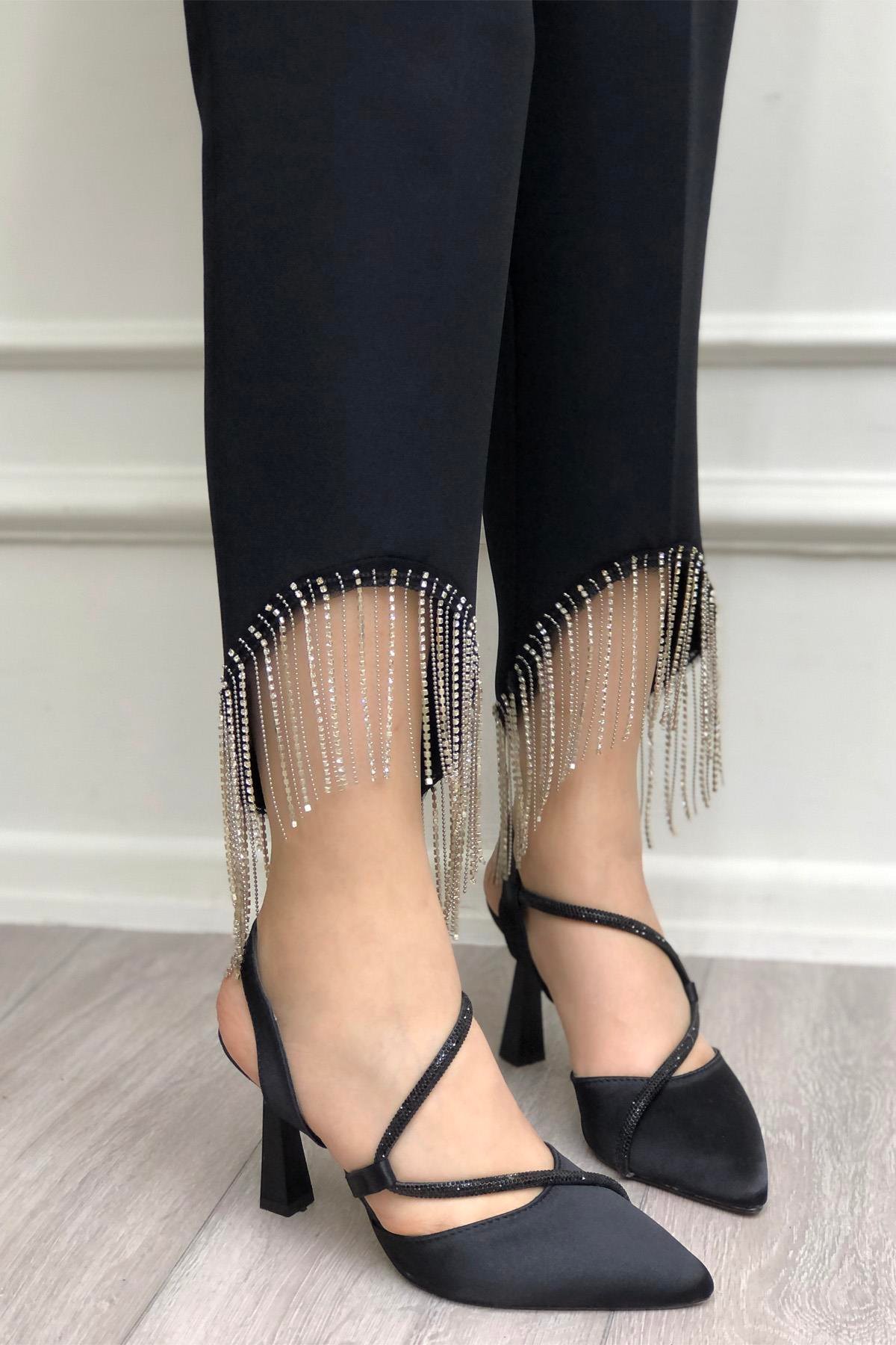 My Bella SP-826 Saten Kadeh Topuk Kadın Ayakkakbı Siyah