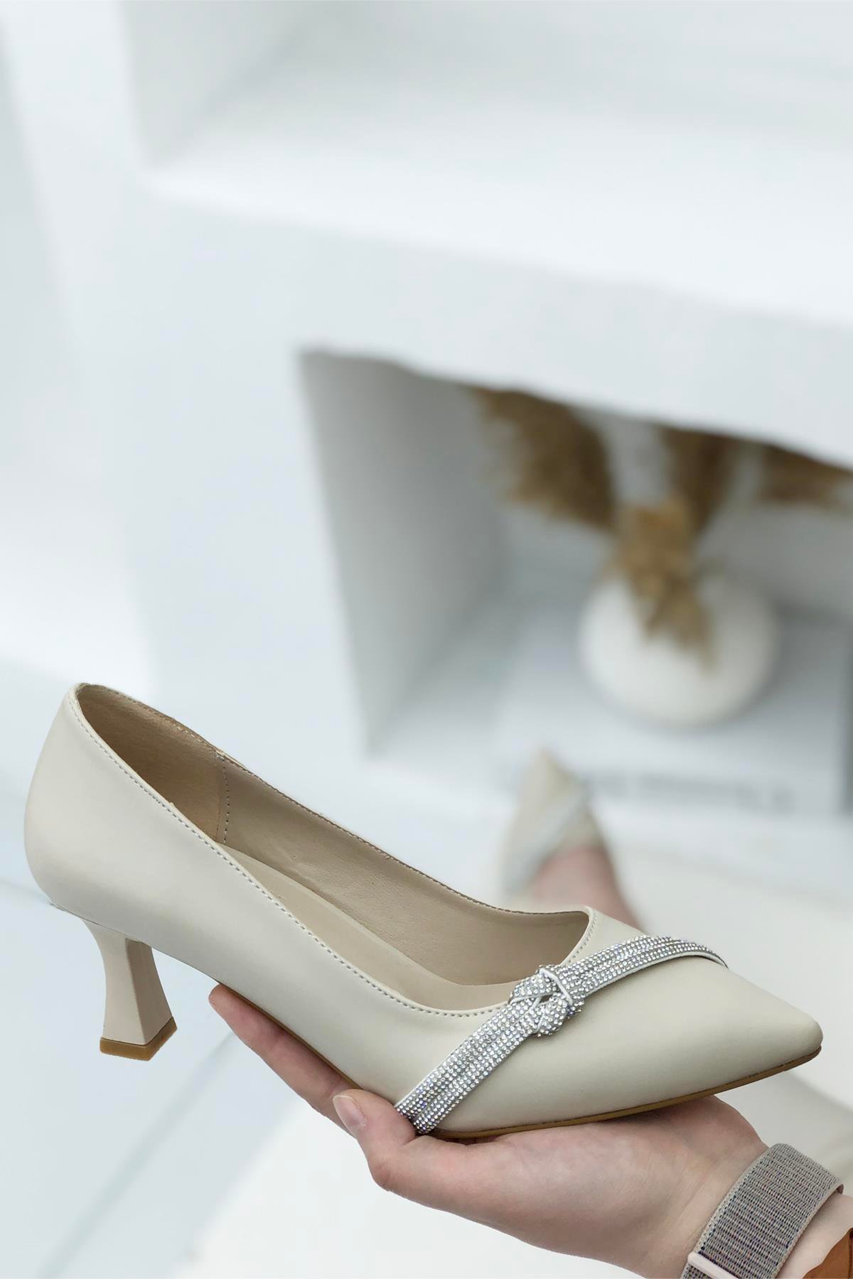 My Bella TH-1012 Taşlı Kadın Stiletto Ten