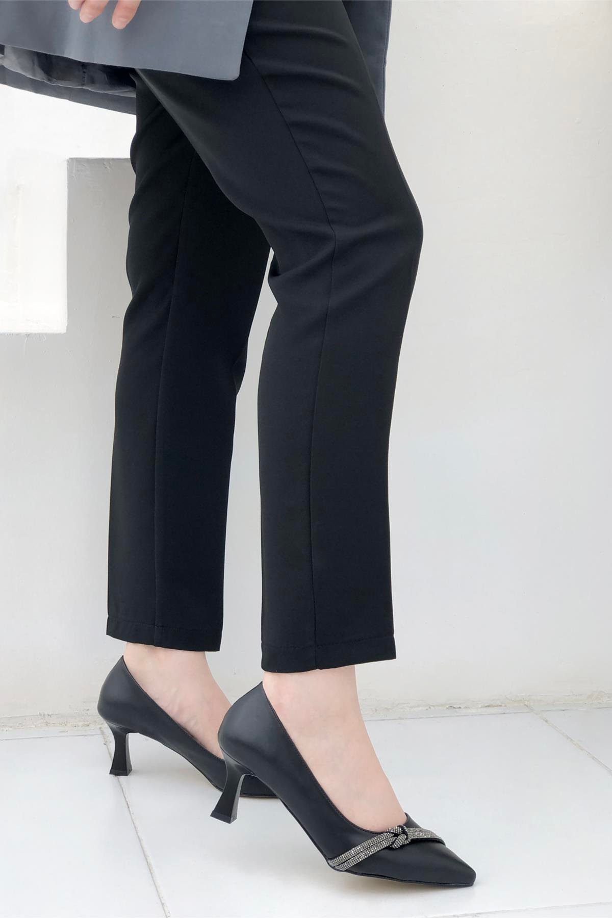 My Bella TH-1012 Taşlı Kadın Stiletto Siyah