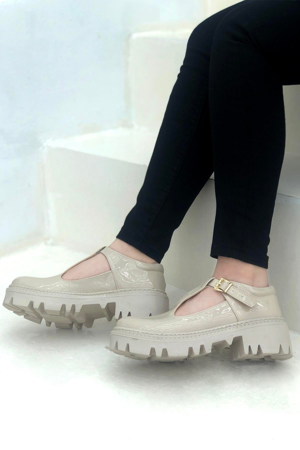 My Bella TU-1003 Maskülen Kadın Ayakkabı Bej Rugan