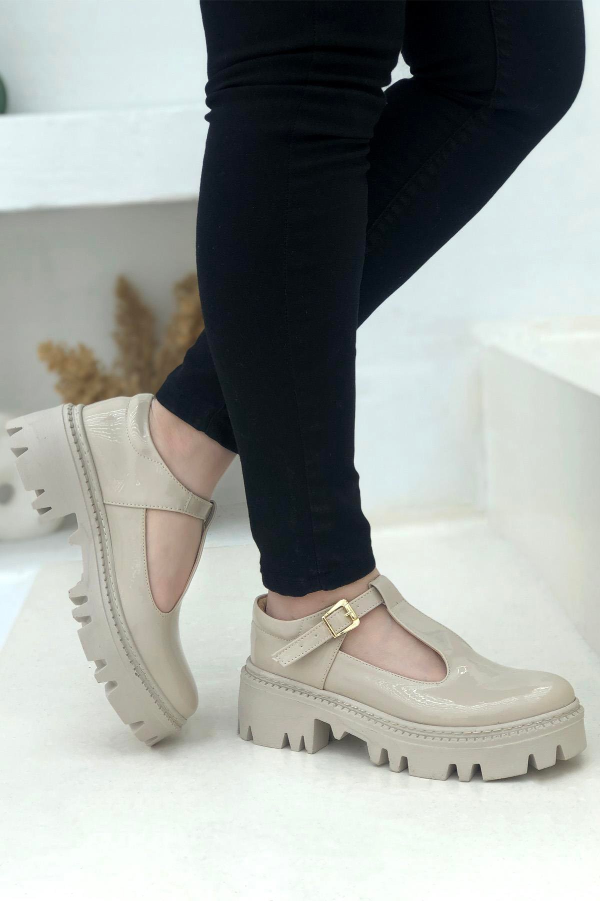 My Bella TU-1003 Maskülen Kadın Ayakkabı Bej Rugan