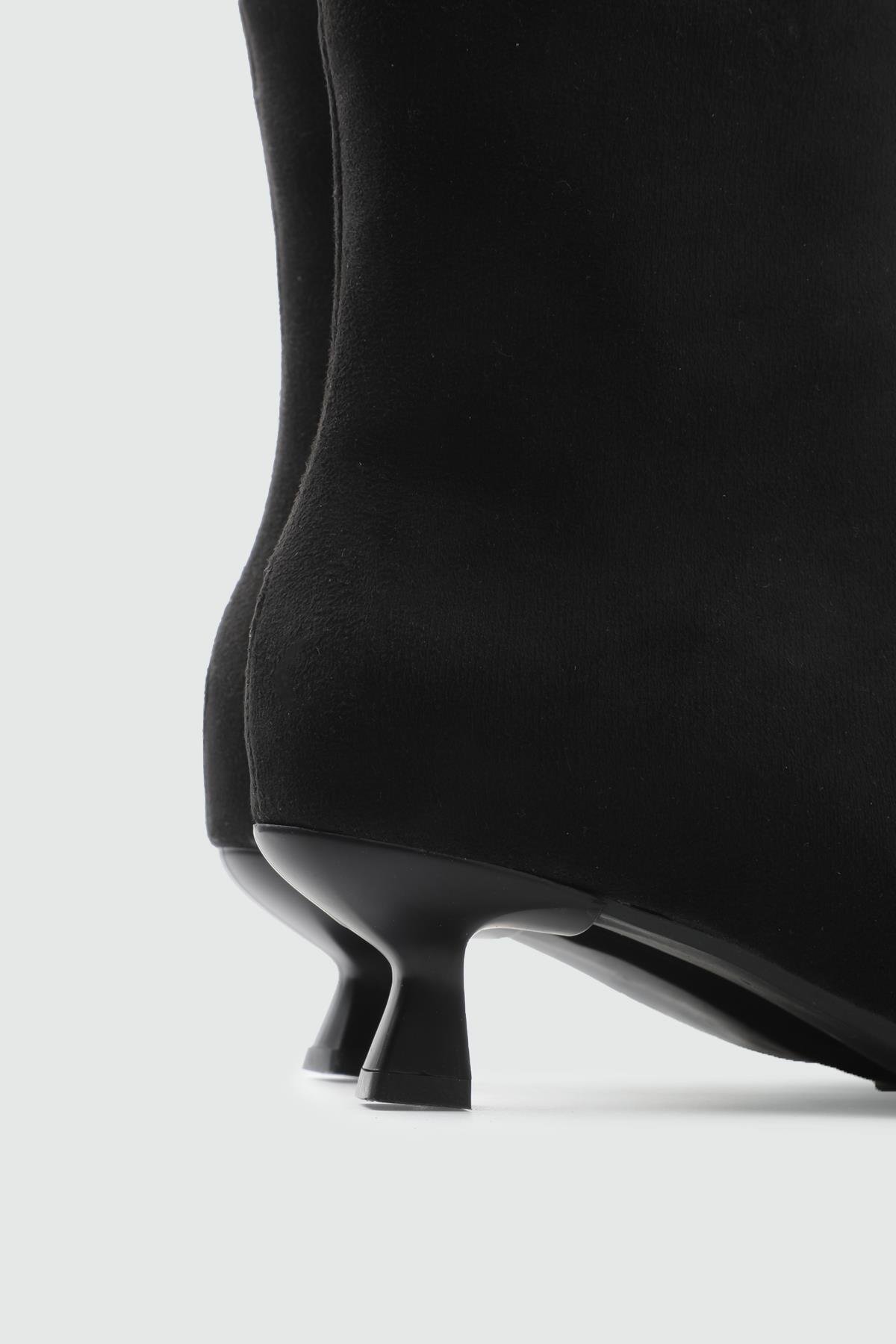 MY BELLA TU-400 25K Sivri Burun Mini Topuk Kadın Bot Siyah Süet