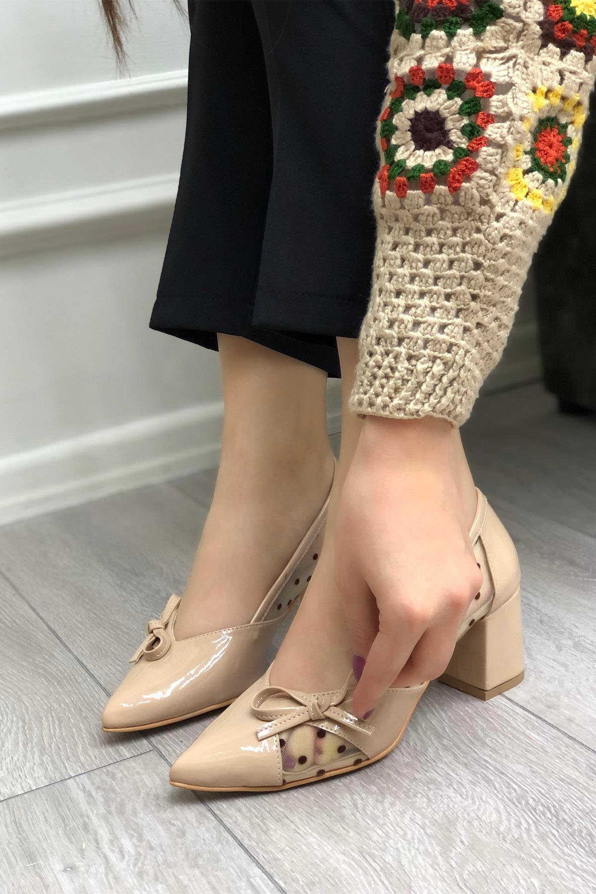 MYBELLA SRP-302 Topuklu Kadın Ayakkabı Nut