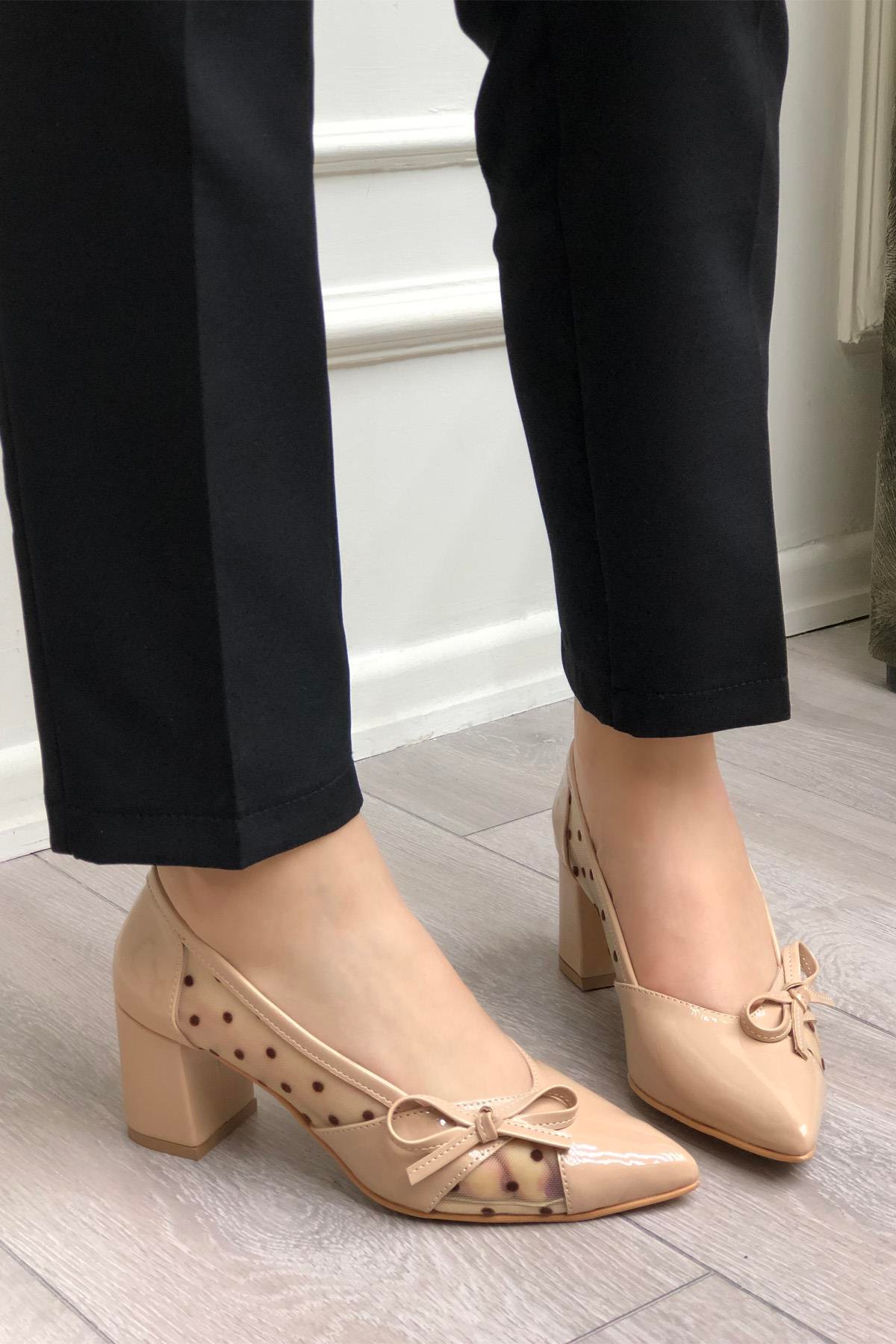 MYBELLA SRP-302 Topuklu Kadın Ayakkabı Nut