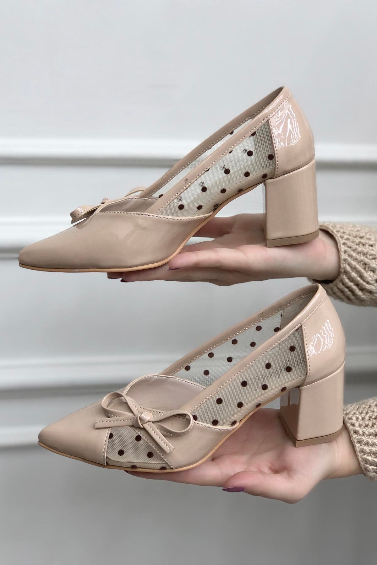 MYBELLA SRP-302 Topuklu Kadın Ayakkabı Nut