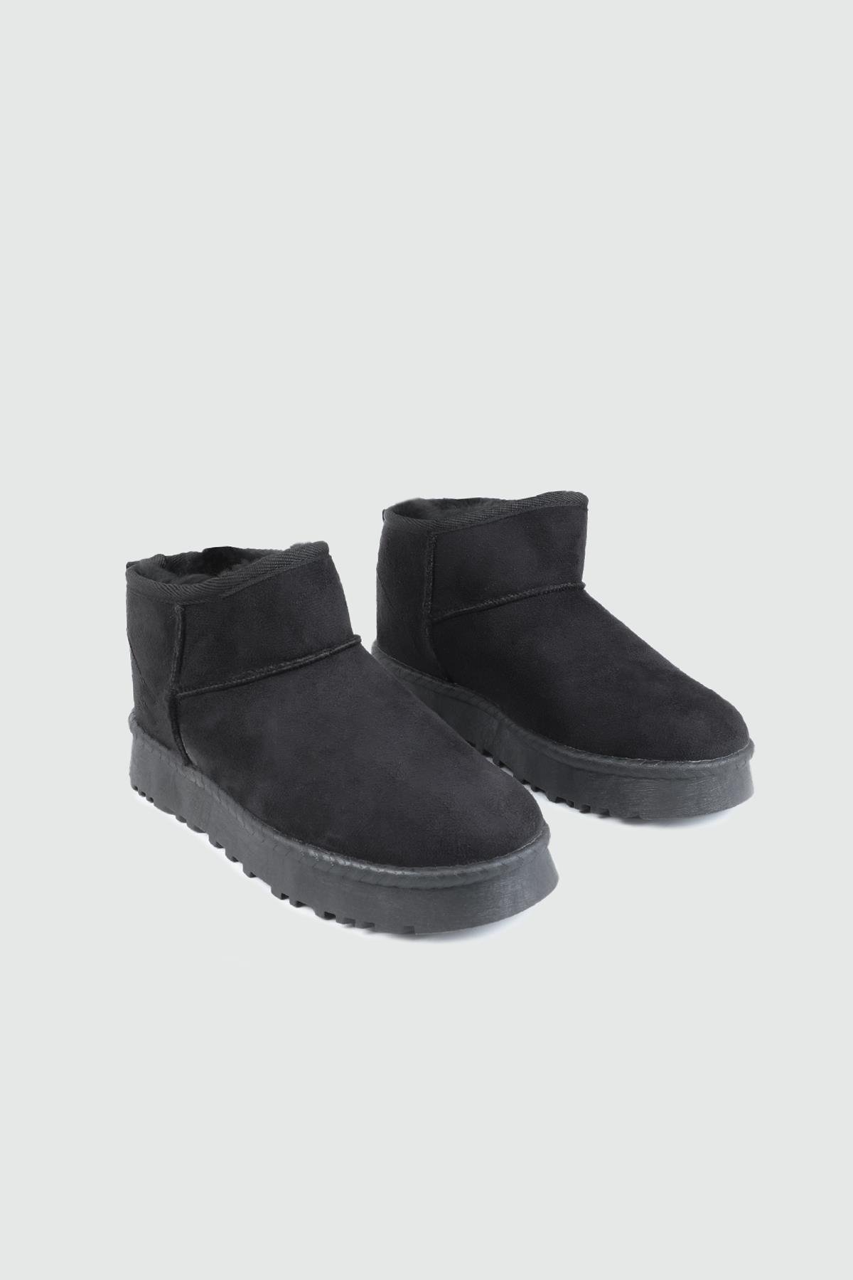 PASOMİA 25K İnce Taban UGG Kadın Bot Siyah