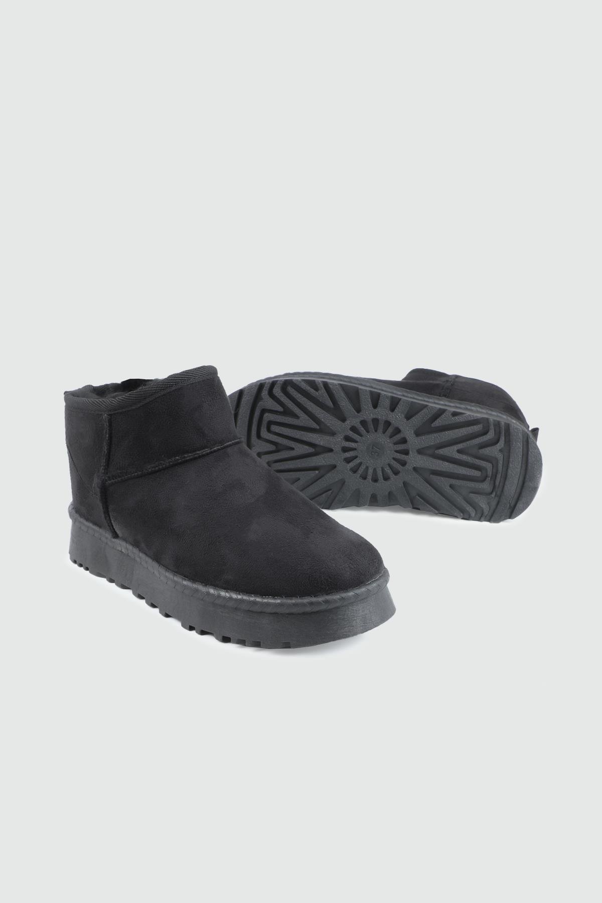 PASOMİA 25K İnce Taban UGG Kadın Bot Siyah