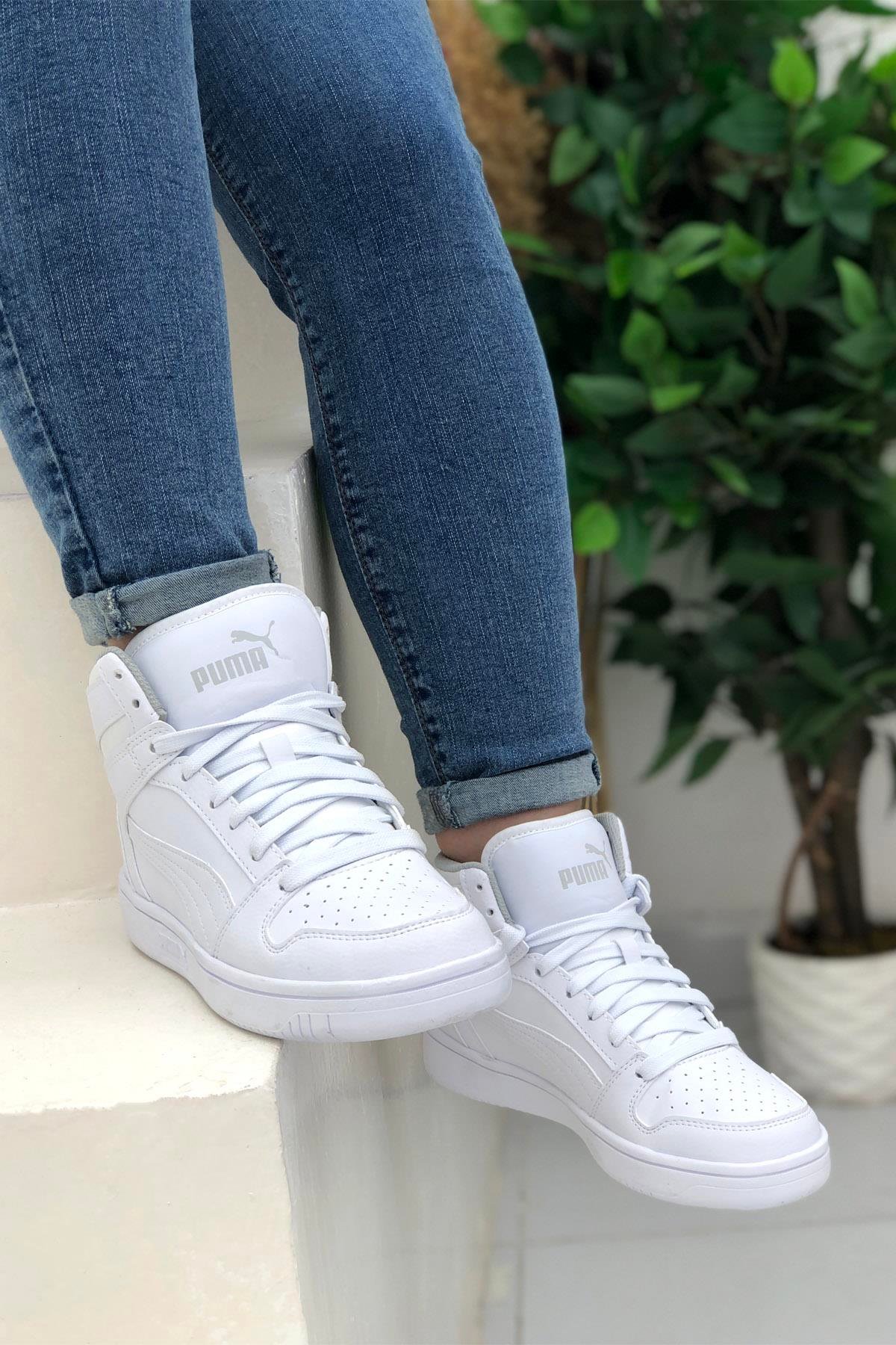 PUMA 370486-02 Rebound Layup Unisex Spor Ayakkabı Beyaz