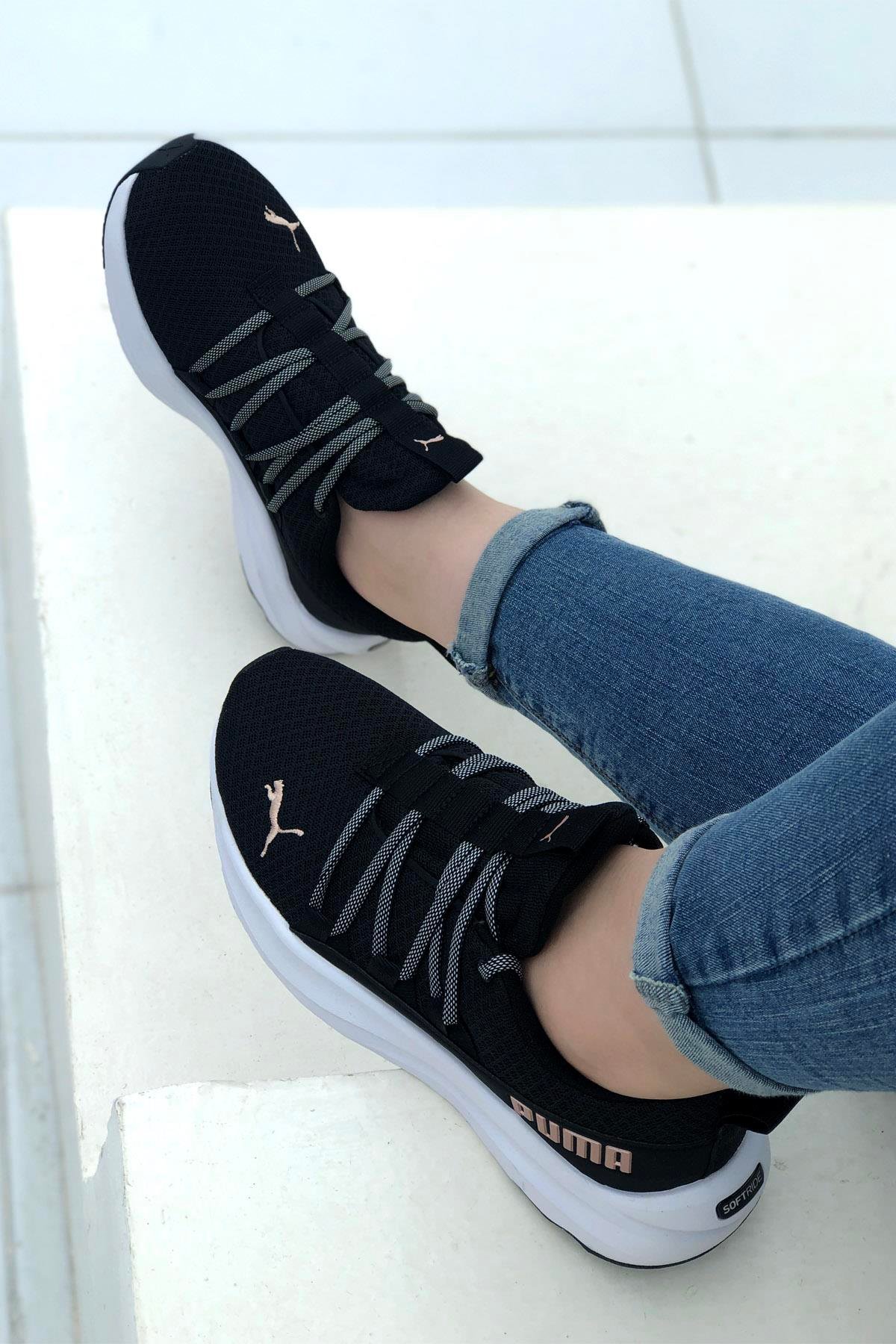 PUMA 377672-01 Softride One4all Unisex Spor Ayakkabı Siyah Pudra