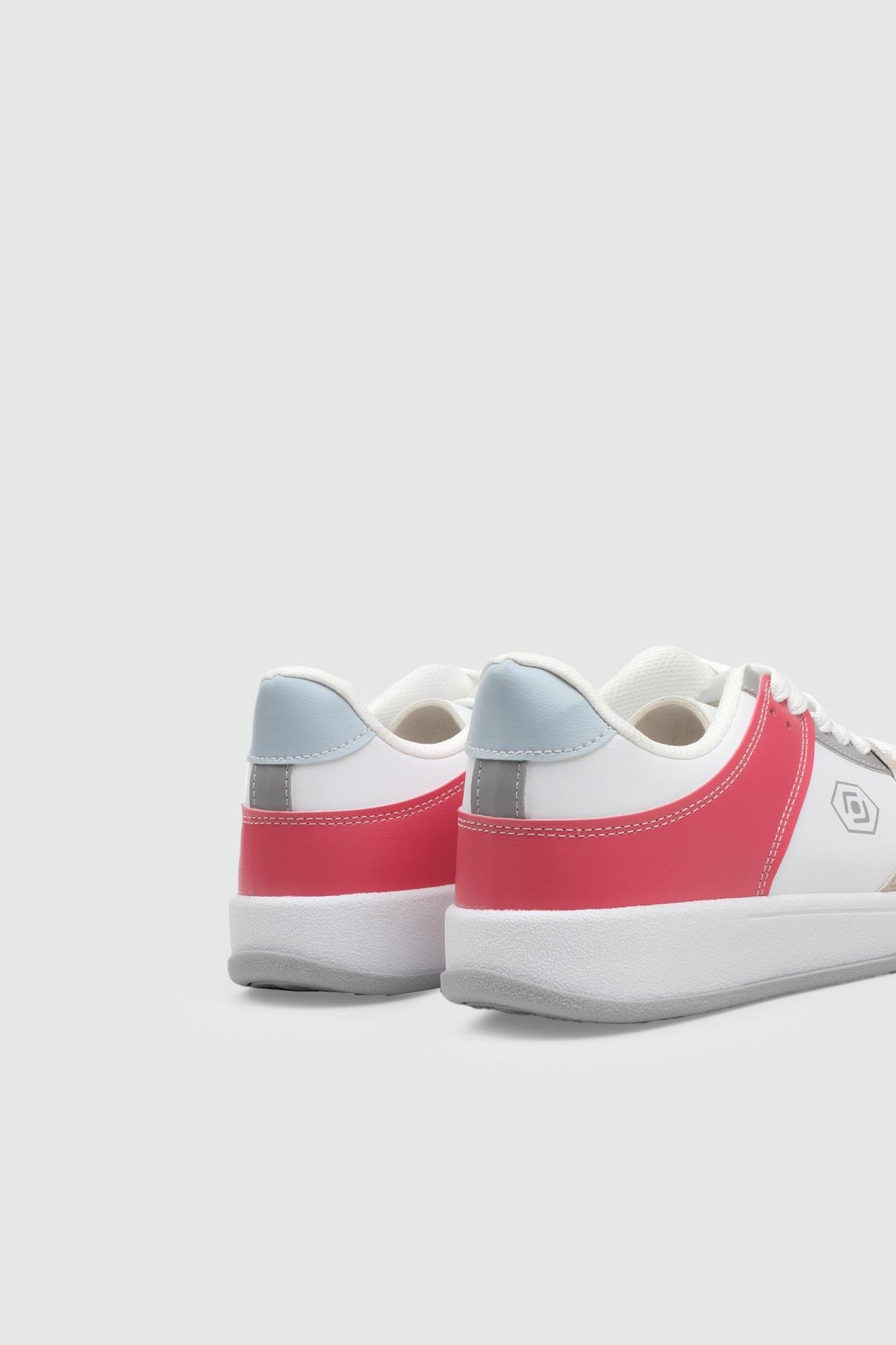 REBOUNT 2025 Unisex Spor Ayakkabı Beyaz Gri Fuşya