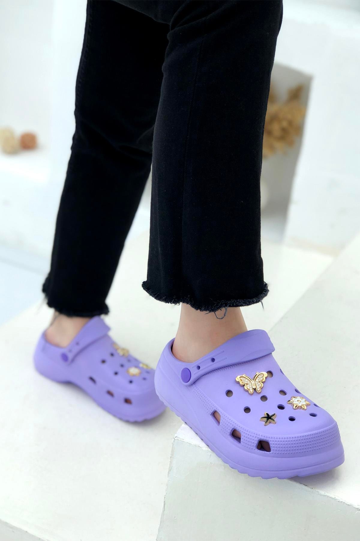 SONİMİX 0129 Kadın Eva Sandalet Lila