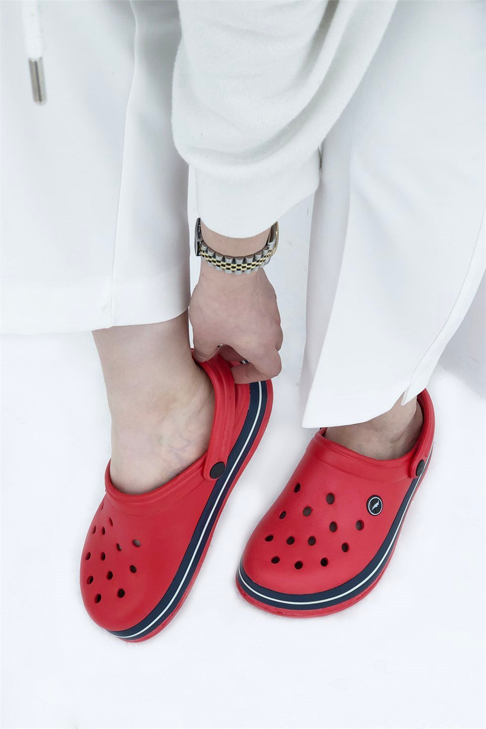 Sonimix Ceox 0079 Unisex Crocs Kırmızı Laci Beyaz