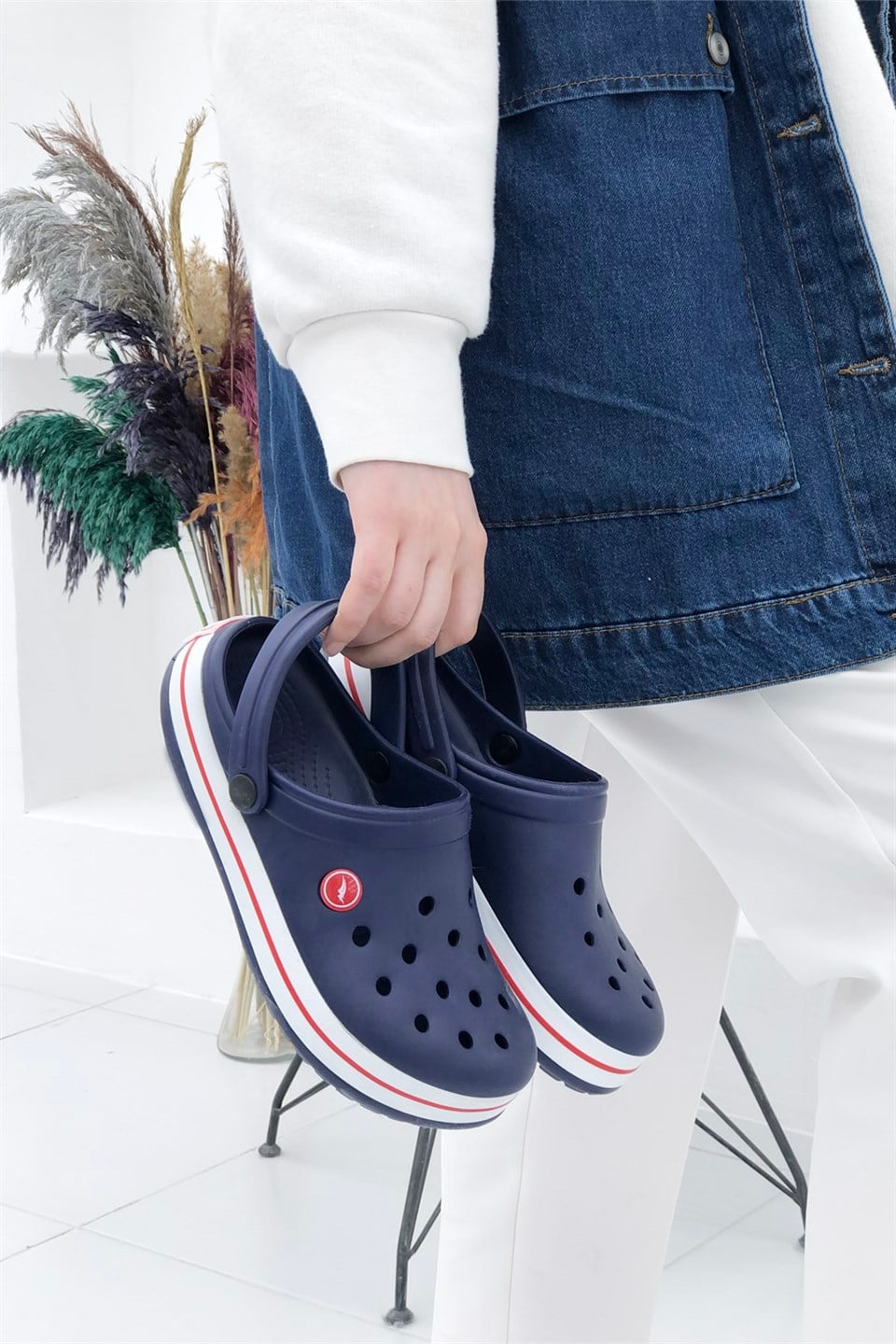 Sonimix Ceox 0079 Unisex Crocs Laci Beyaz Kırmızı
