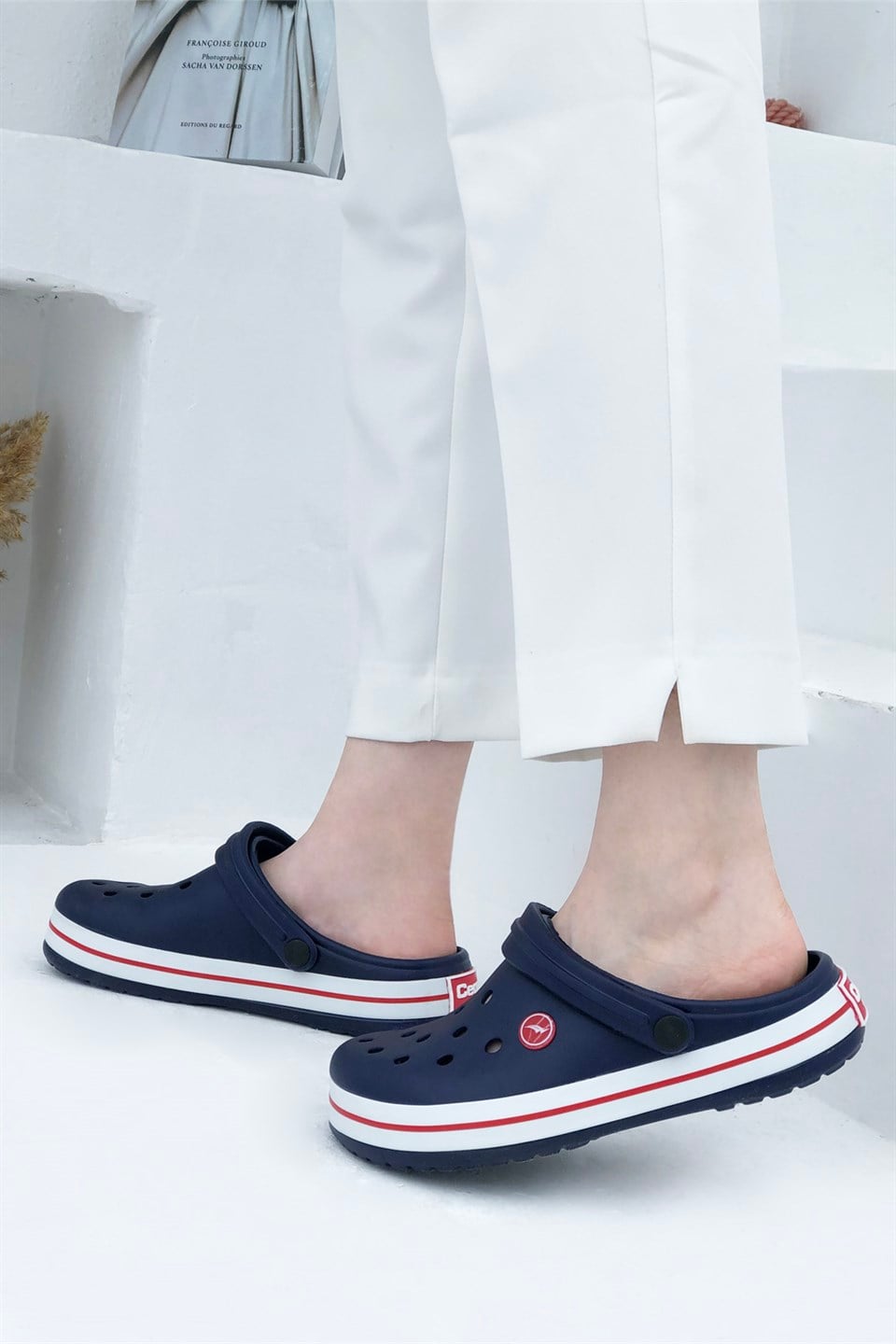 Sonimix Ceox 0079 Unisex Crocs Laci Beyaz Kırmızı