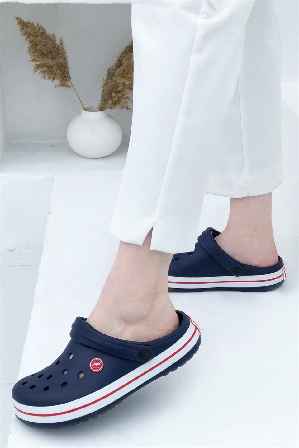 Sonimix Ceox 0079 Unisex Crocs Laci Beyaz Kırmızı