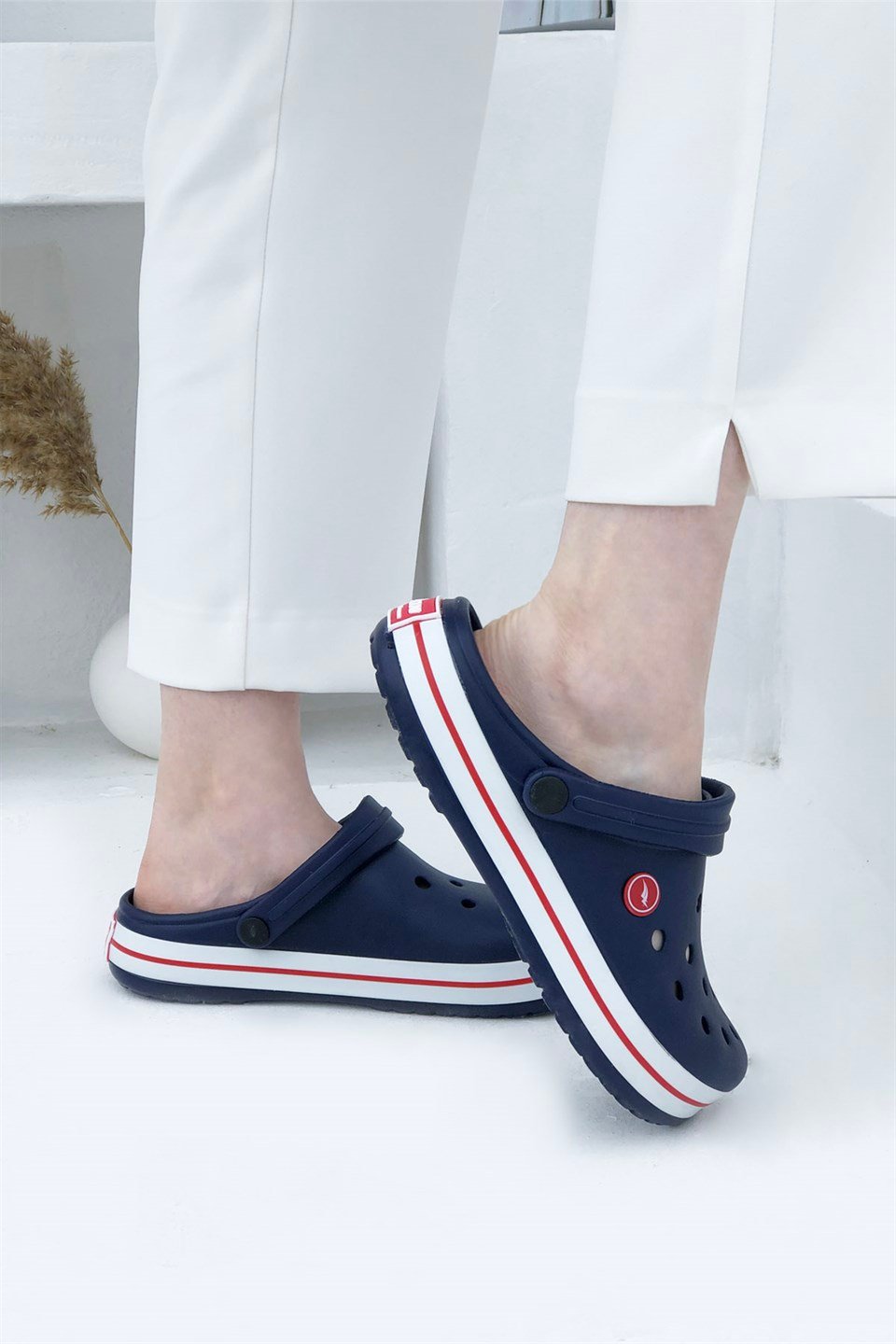 Sonimix Ceox 0079 Unisex Crocs Laci Beyaz Kırmızı