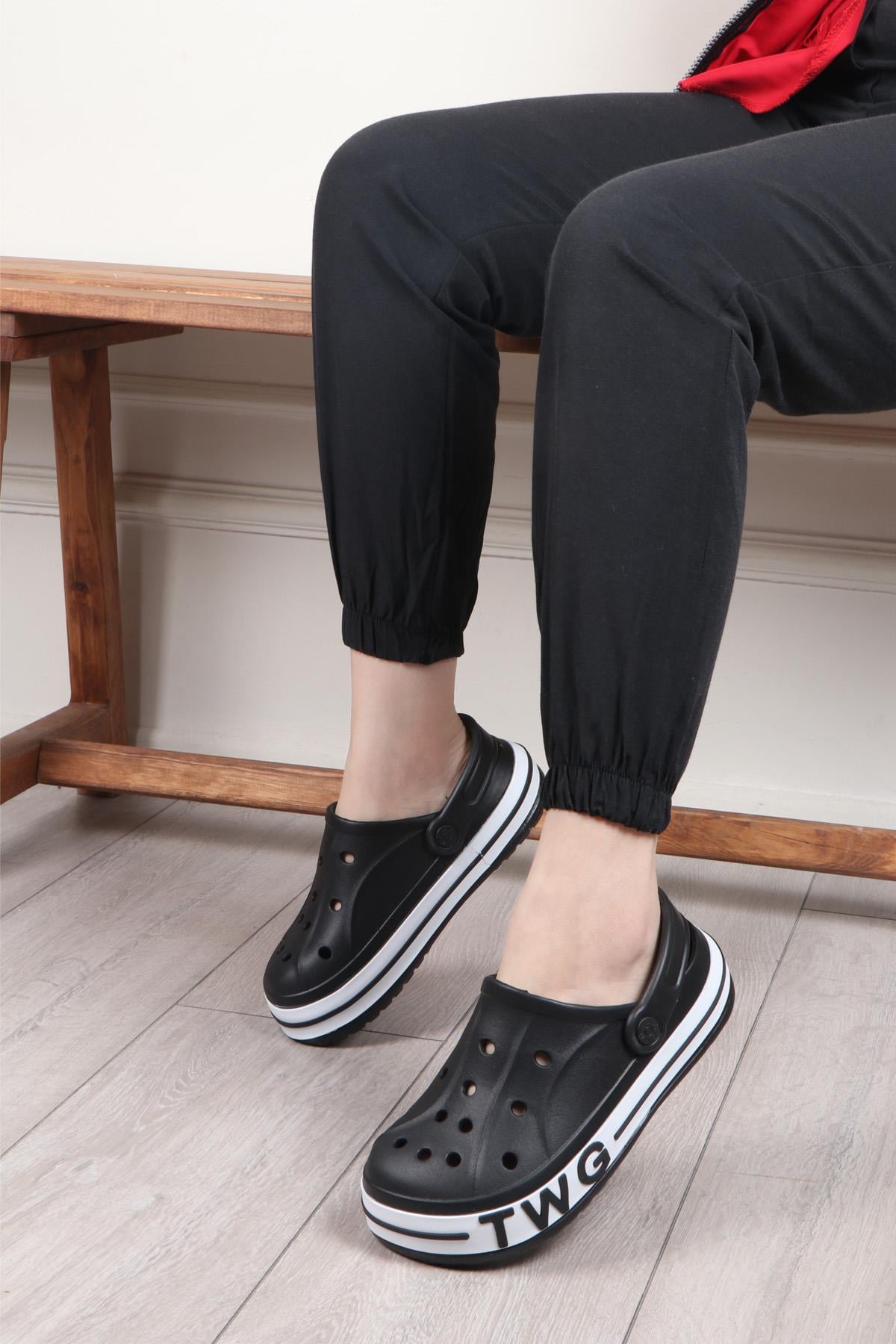 TWİNGO 216 Kadın Crocs Terlik Siyah