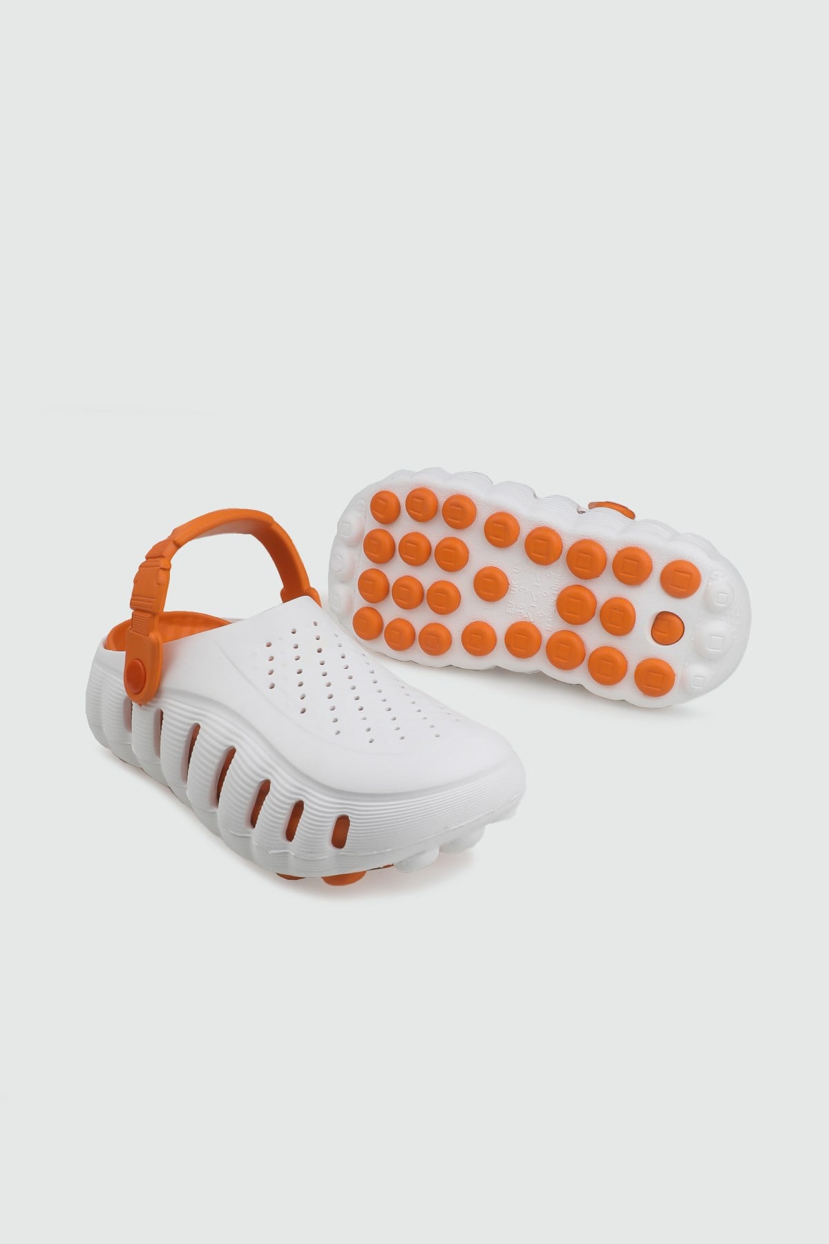 TWİNGO 26Y 2504 Kapalı Crocs Unisex Terlik Beyaz Turuncu