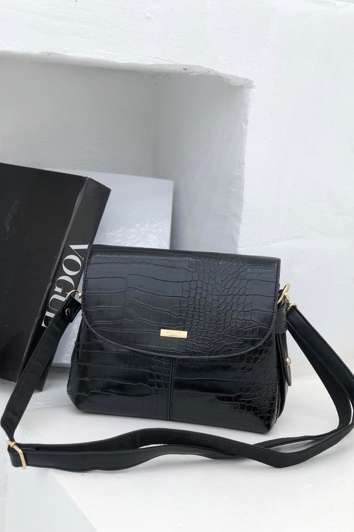 VARONA 1374 Kadın Çanta Anaconda Siyah