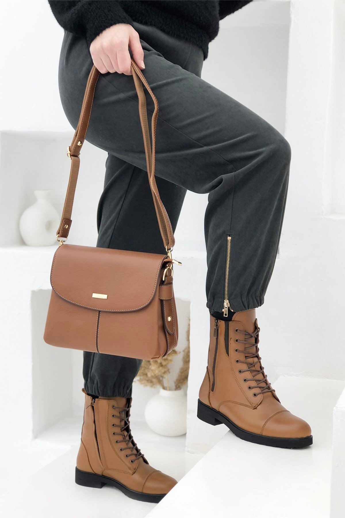 VARONA 1374 Kadın Çanta Taba