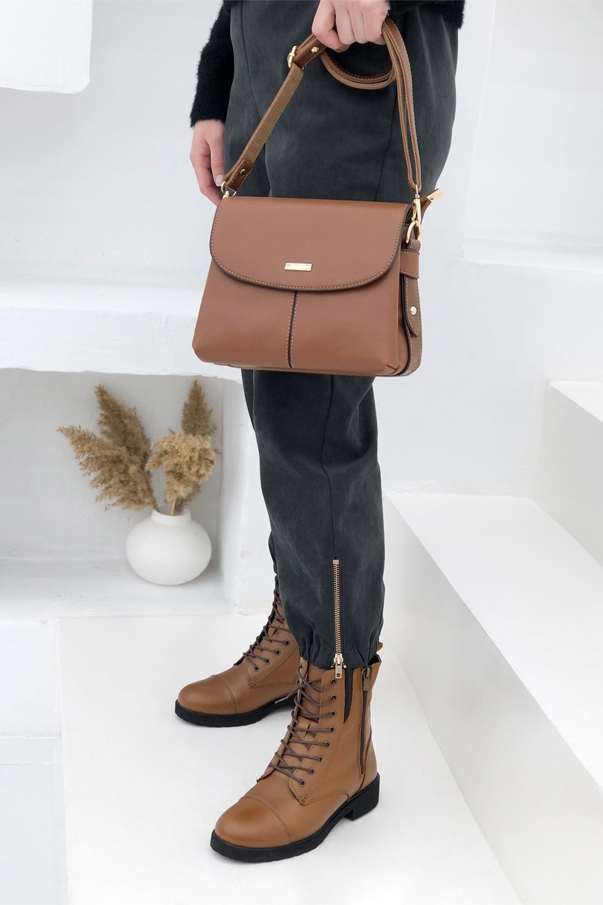 VARONA 1374 Kadın Çanta Taba