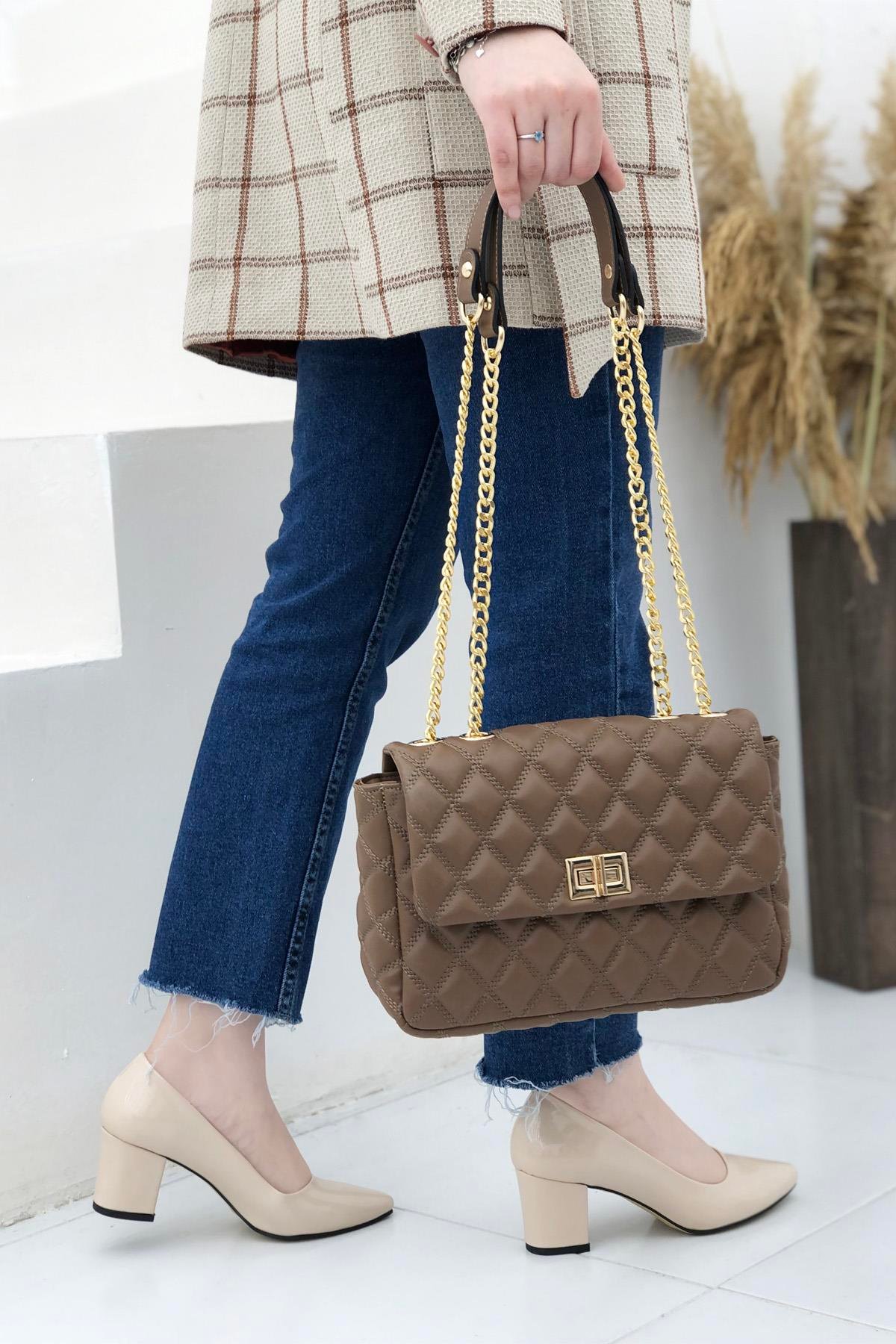 VARONA 1422 Kadın Çanta Vizon