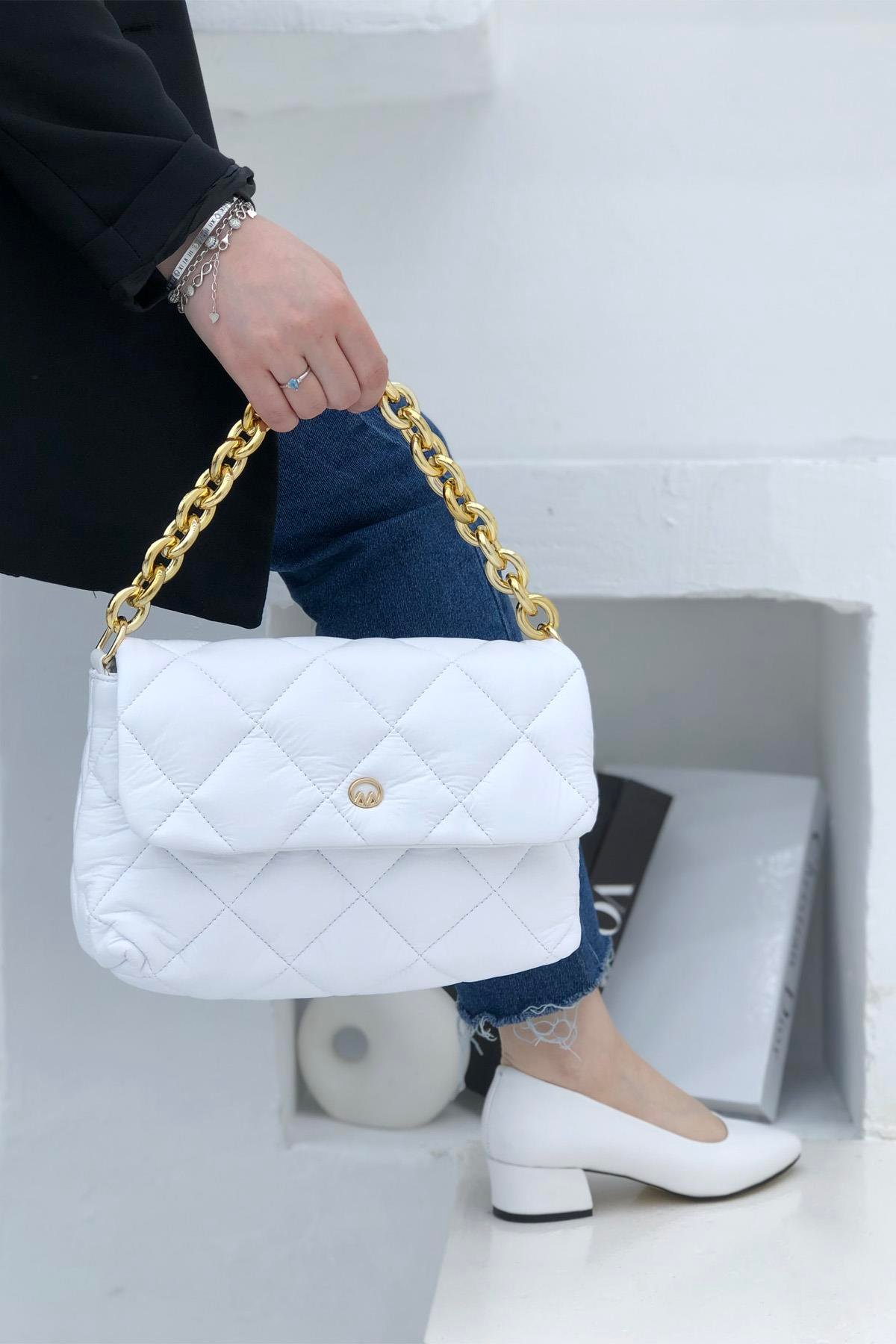 VARONA 1502 Kadın Çanta Beyaz