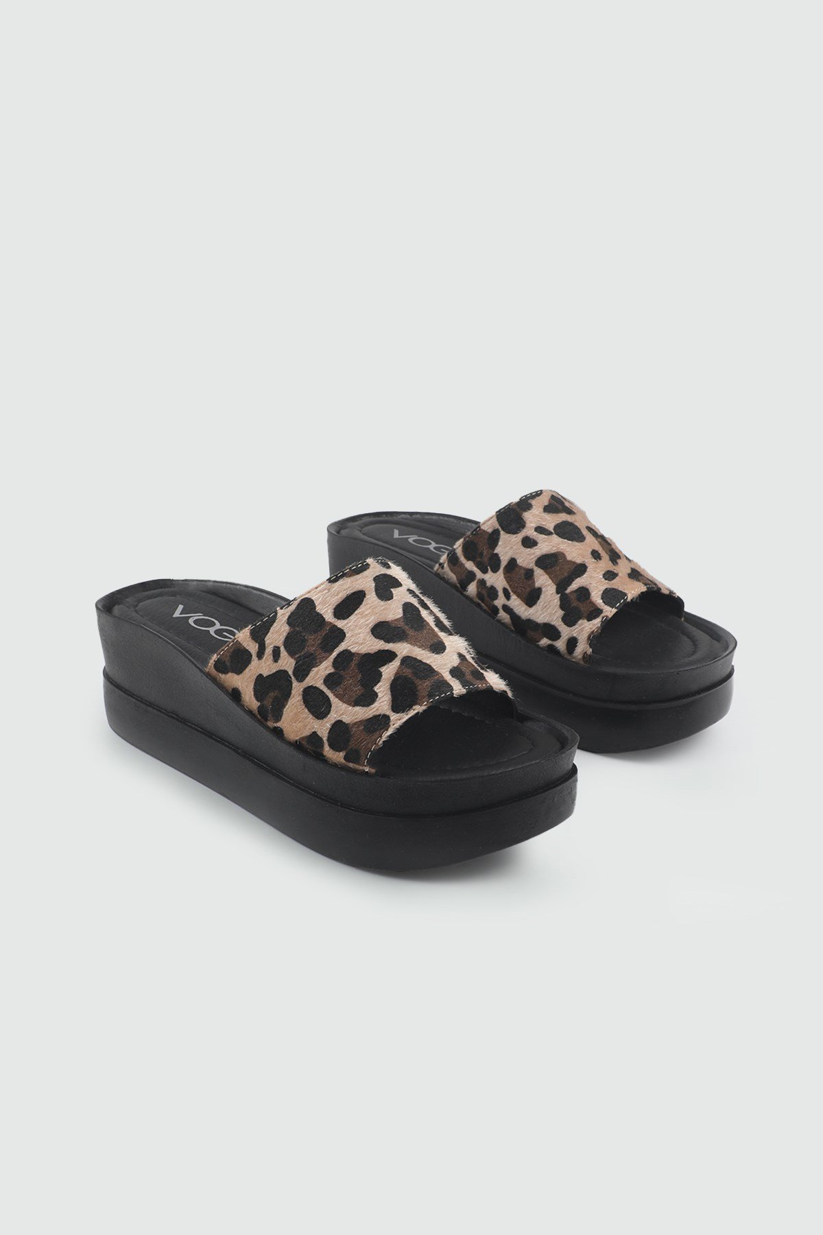VOGA 26Y 2500-272 Kadın Terlik Siyah Leopar