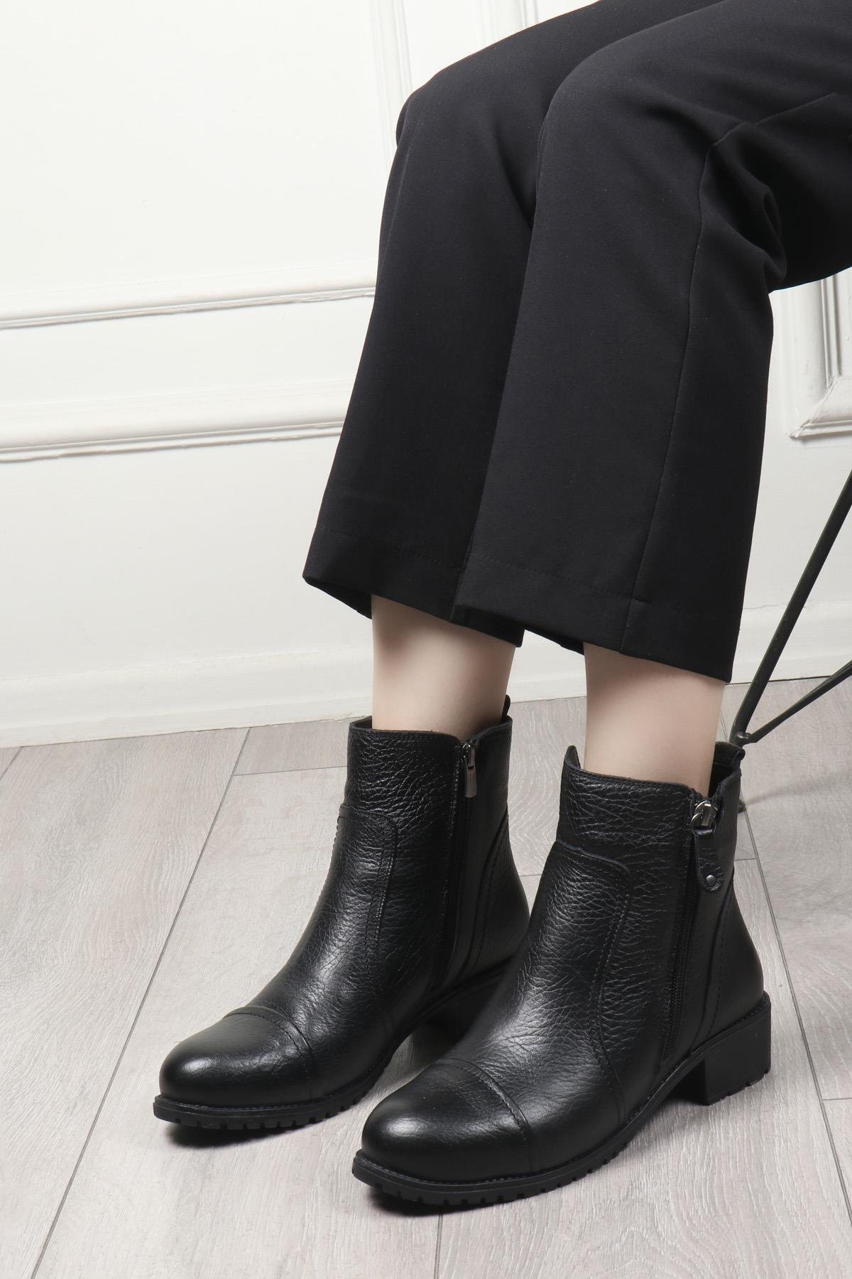 VOYAGER 7550 Kadın Deri Bot Siyah Arizona