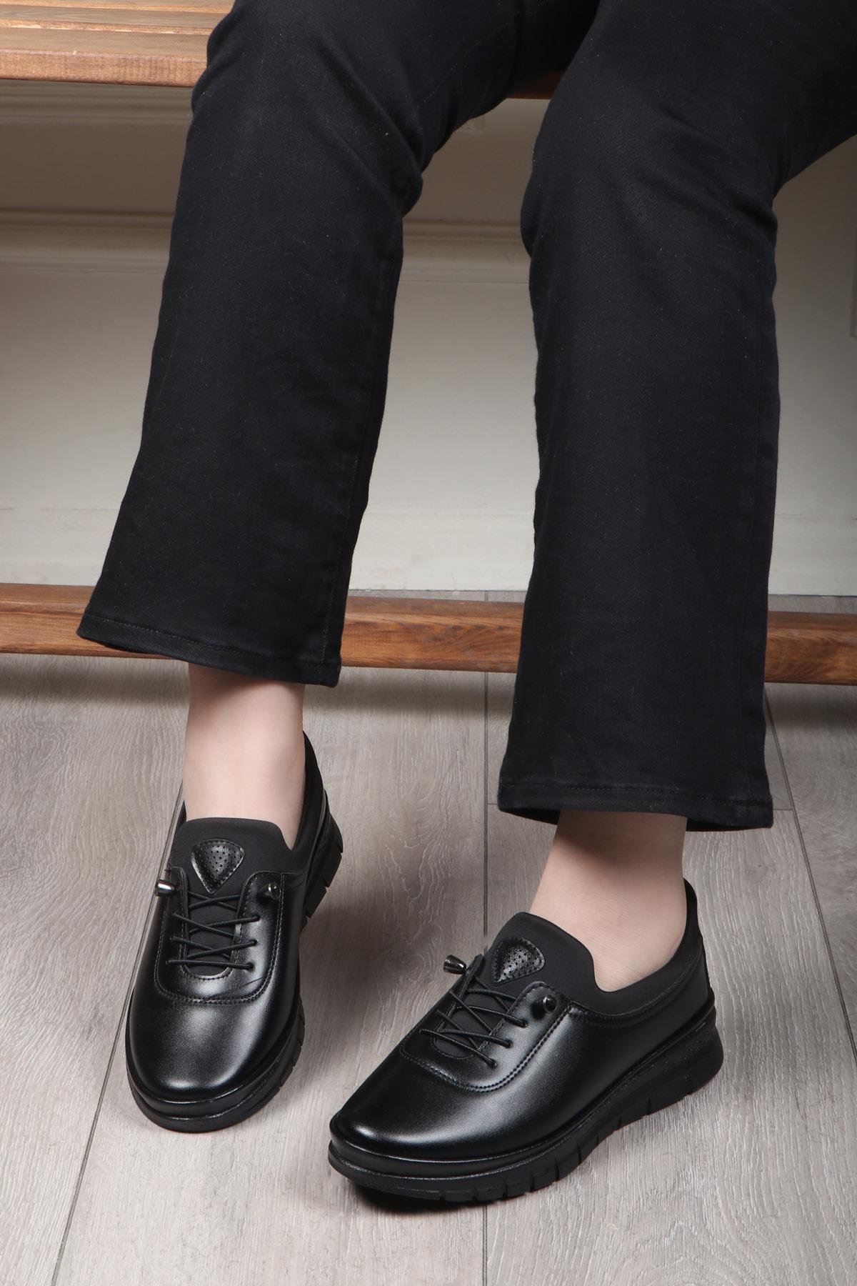 Wanetti 24-122 ATM Streçli Poli Kadın Babet Siyah