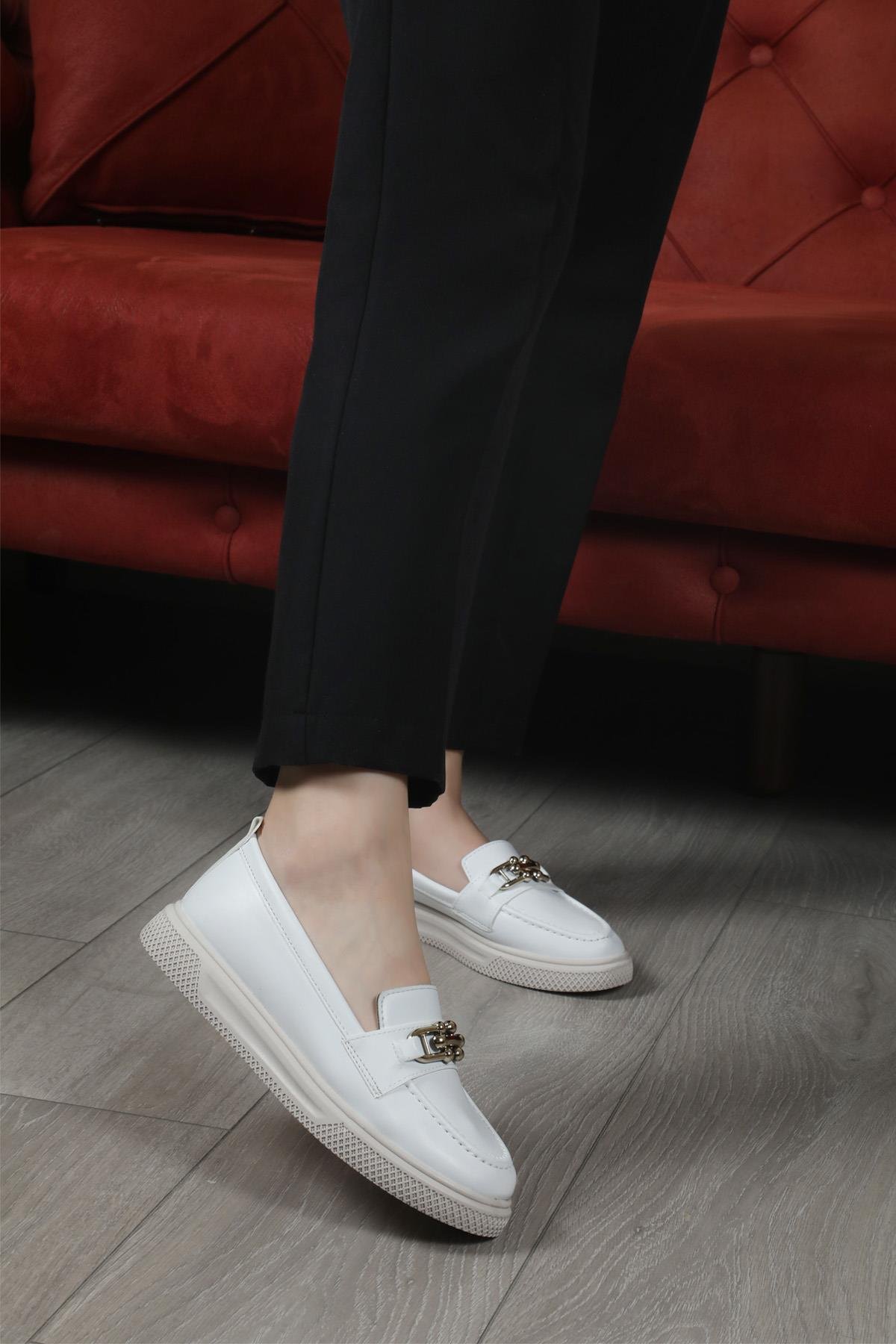 Wanetti 24-705 Poli Kadın Ayakkabı Beyaz