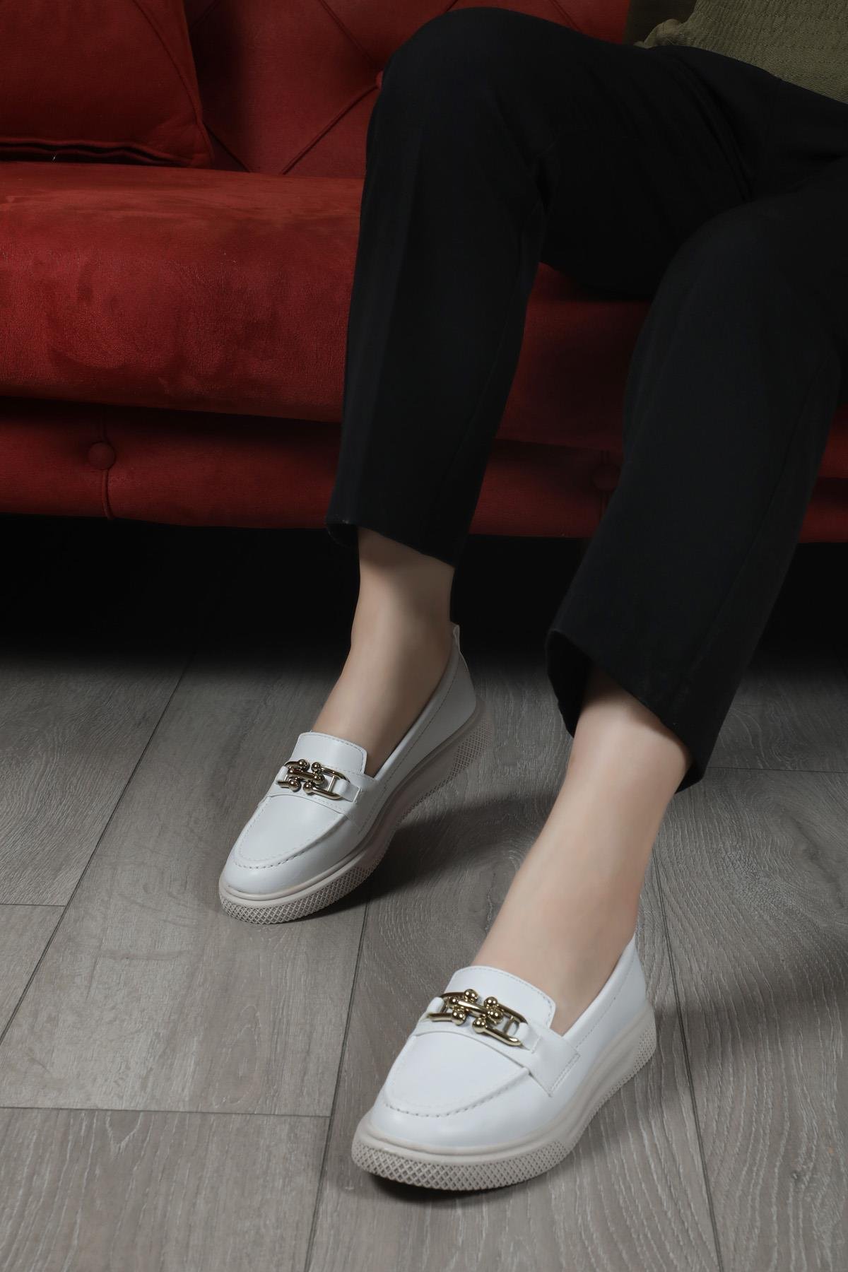 Wanetti 24-705 Poli Kadın Ayakkabı Beyaz