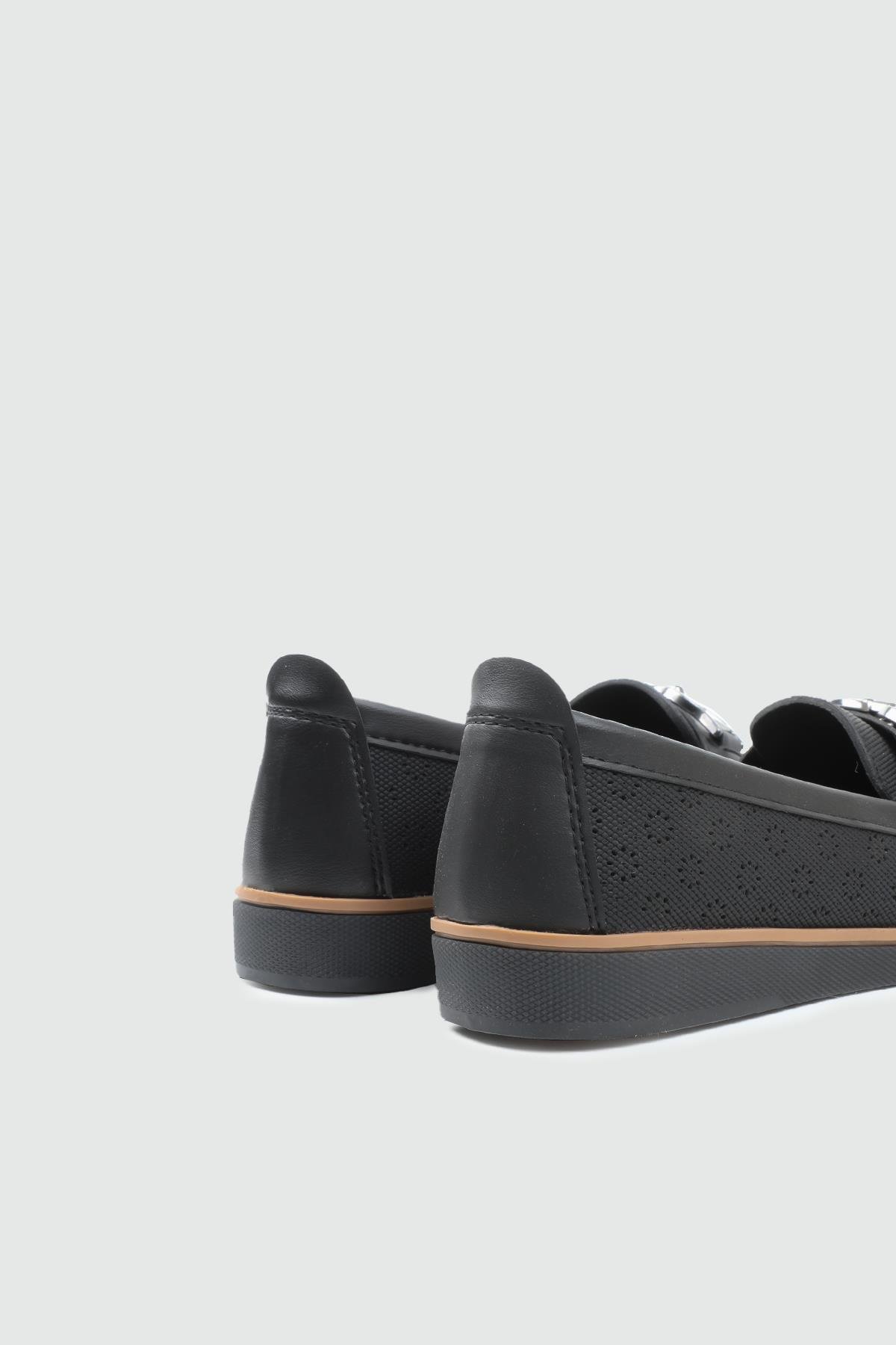 Wanetti 25-246 Termo Kadın Babet Siyah Kot Zımbalı