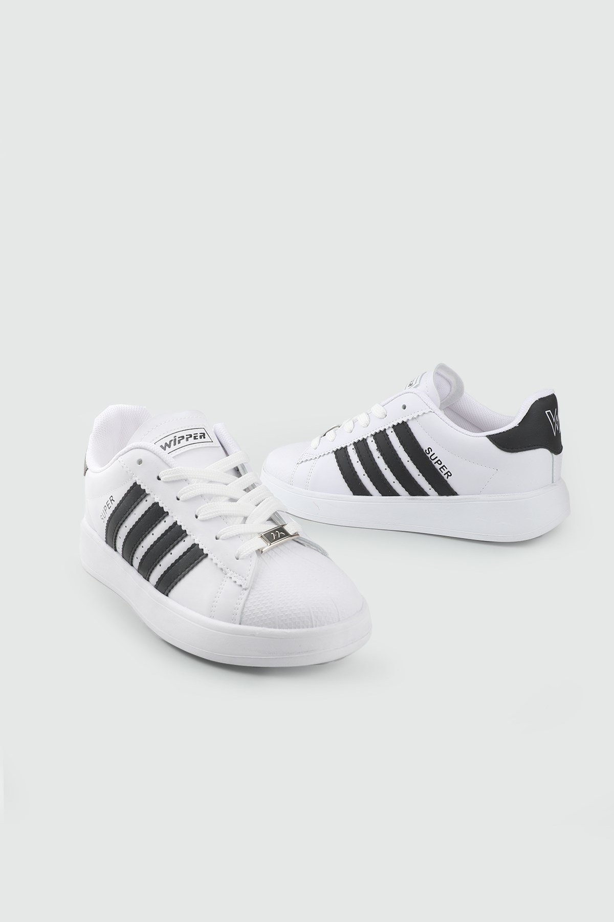 WİPPER 035 Cilt Unisex Spor Ayakkabı Beyaz Siyah