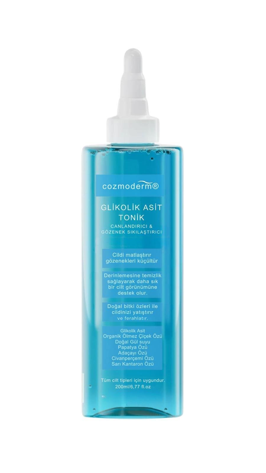 Cozmoderm Glikolik Asit Canlandırıcı ve Gözenek Sıkılaştırıcı Tonik 200 ml
