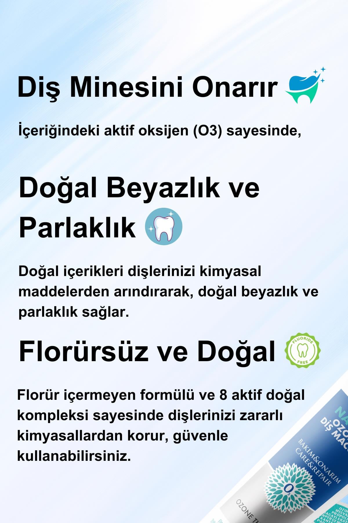 GOOD & HEALTH Ozone Therapy Florürsüz Beyazlatıcı Ozonlu Diş Macunu 100 ml
