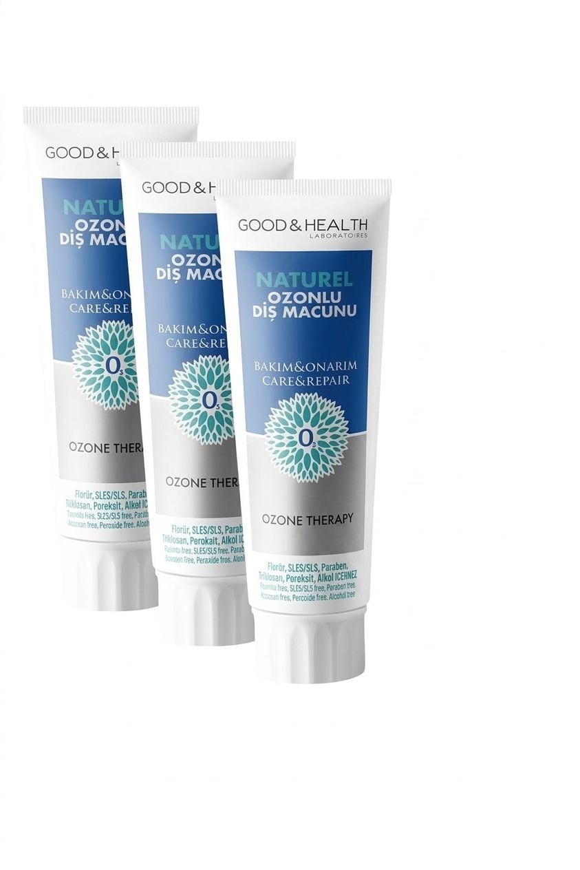GOOD & HEALTH OZONE THERAPY FLORÜRSÜZ NATUREL OZONLU DİŞ MACUNU 100 ML SET 3'LÜ