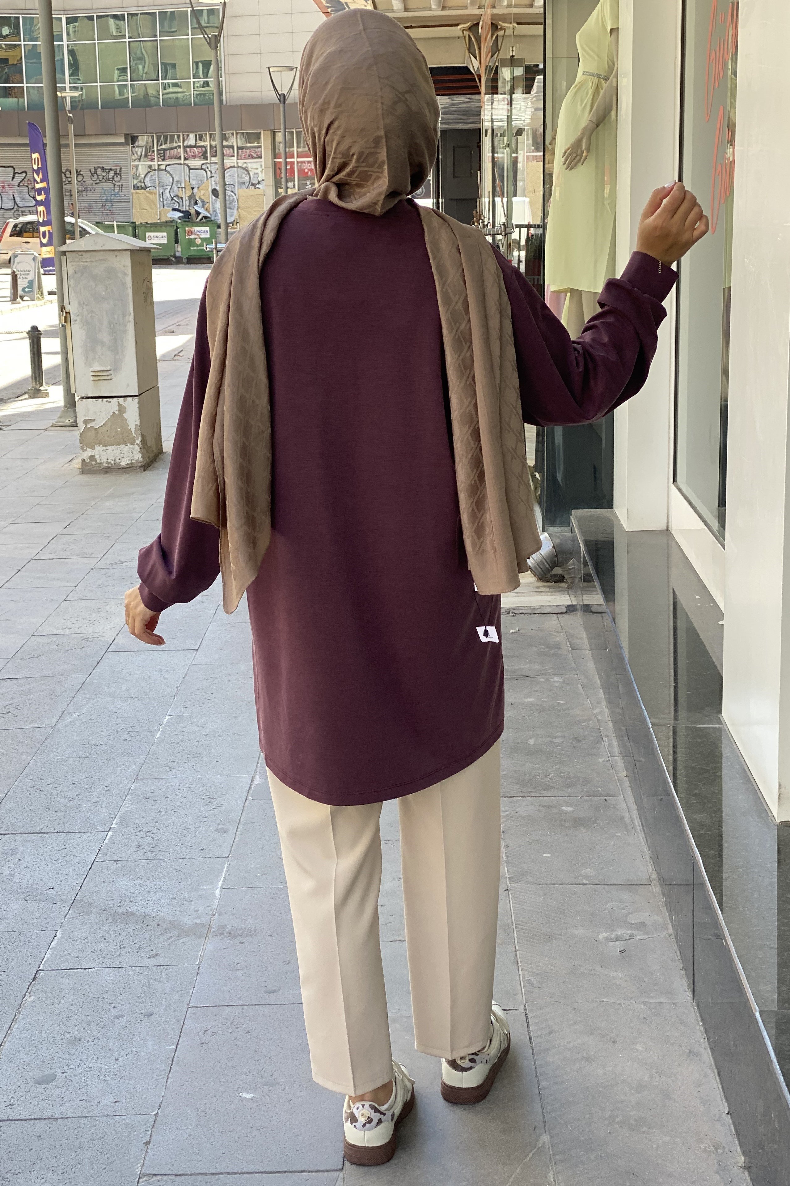 Tripen tesettür 3613 Yanları fermuarlı tunik