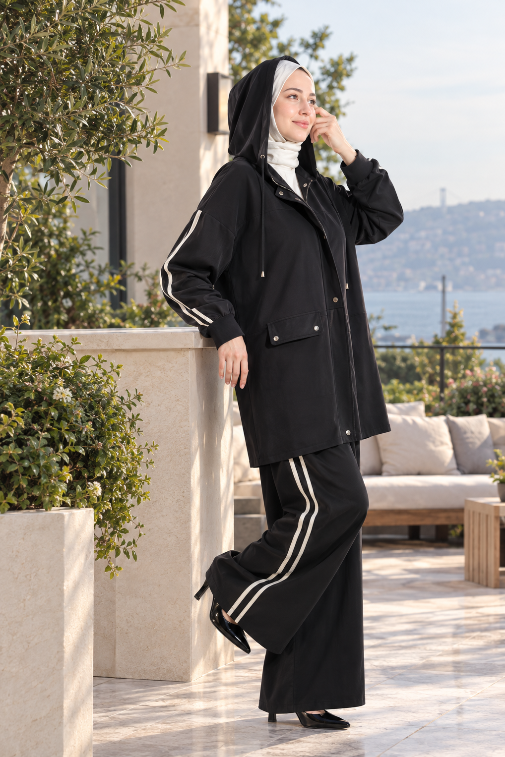 Tripen tesettür 3726 Kapüşonlu spor takım