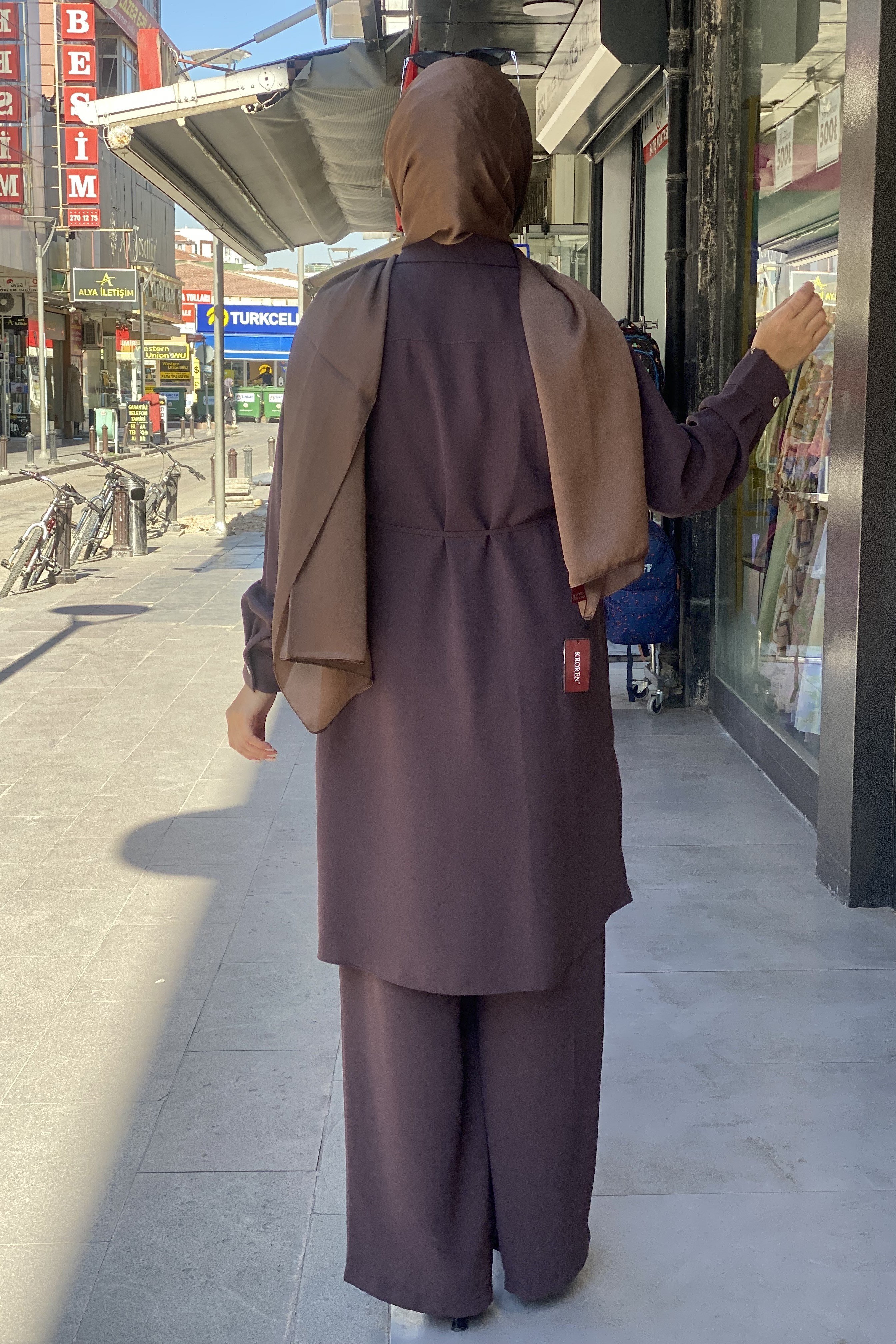 Tripen tesettür 3746 Uzun taş detaylı şık takım