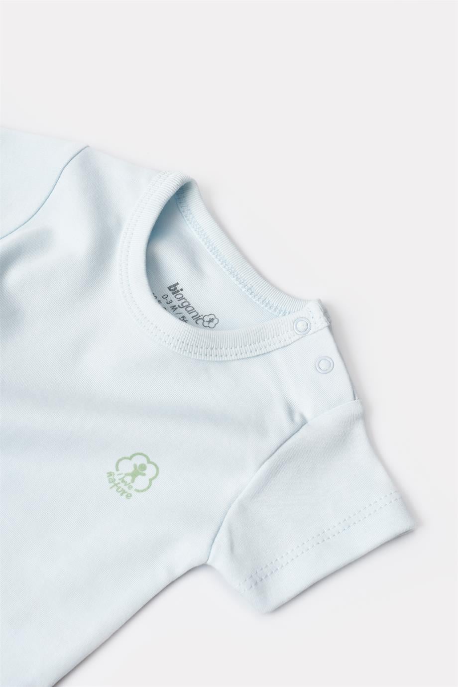 BİORGANİC BASİC NATURE KISA KOL BODY MAVİ SET