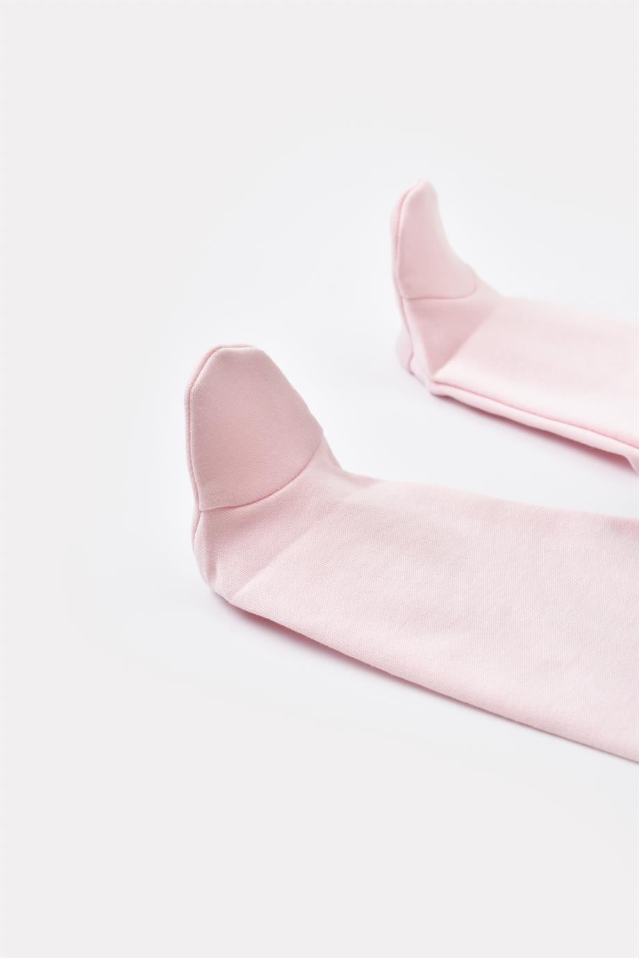 BİORGANİC BASİC NATURE PATİKLİ ALT PEMBE SET