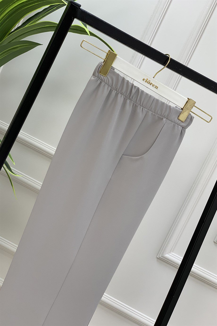 Pantolon Bol Paça Model Kadın Pantolon Gri 1193