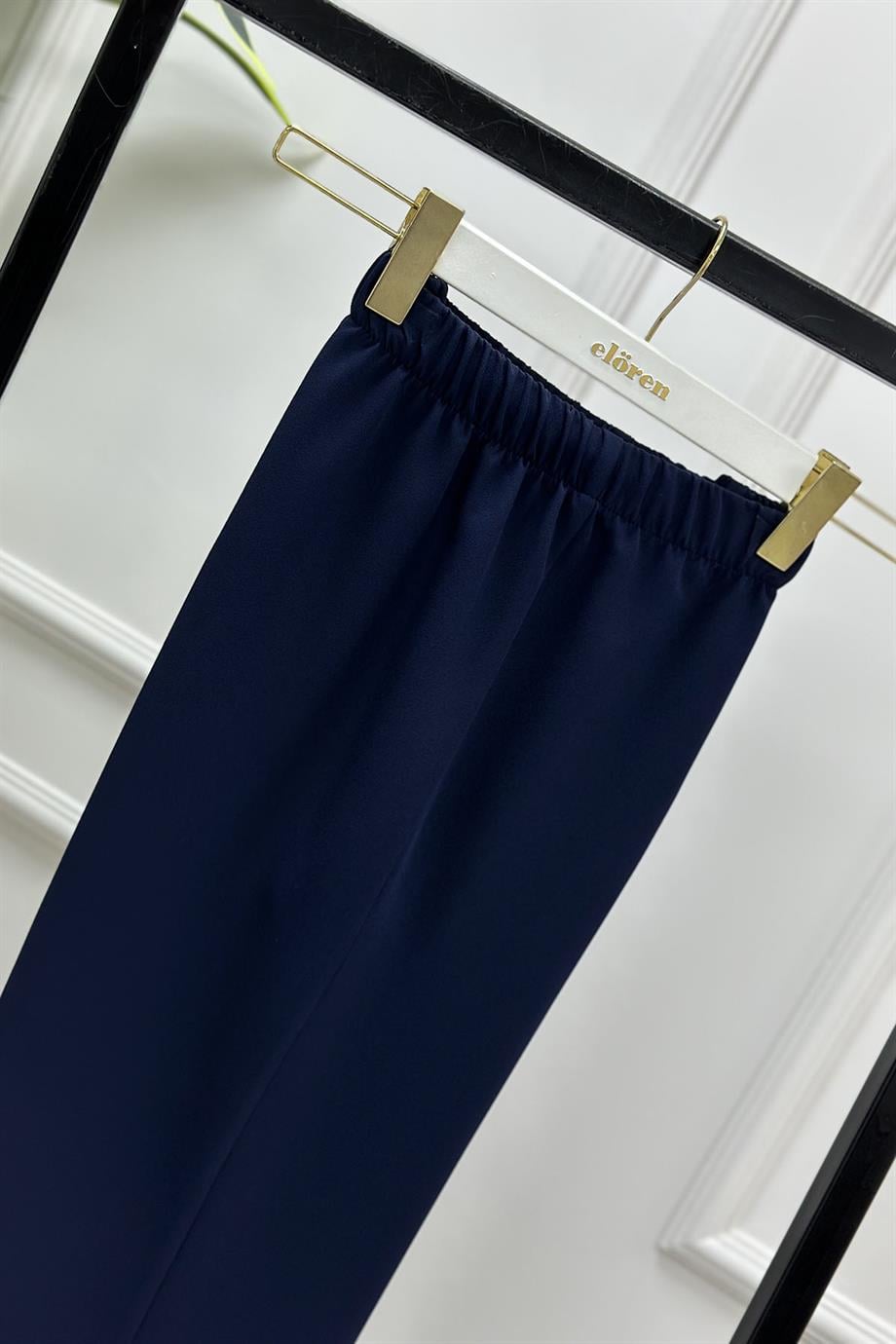 Pantolon Duble Paça Model Kadın Pantolon Lacivert 1350