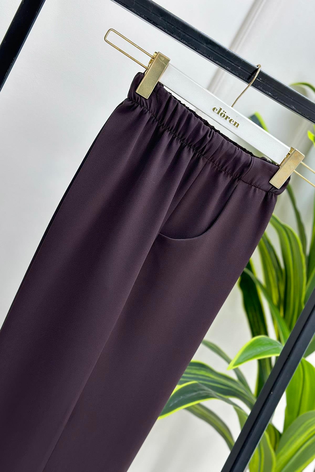 PantolonBol Paça Model Kadın Pantolon Acı Kahve 1193