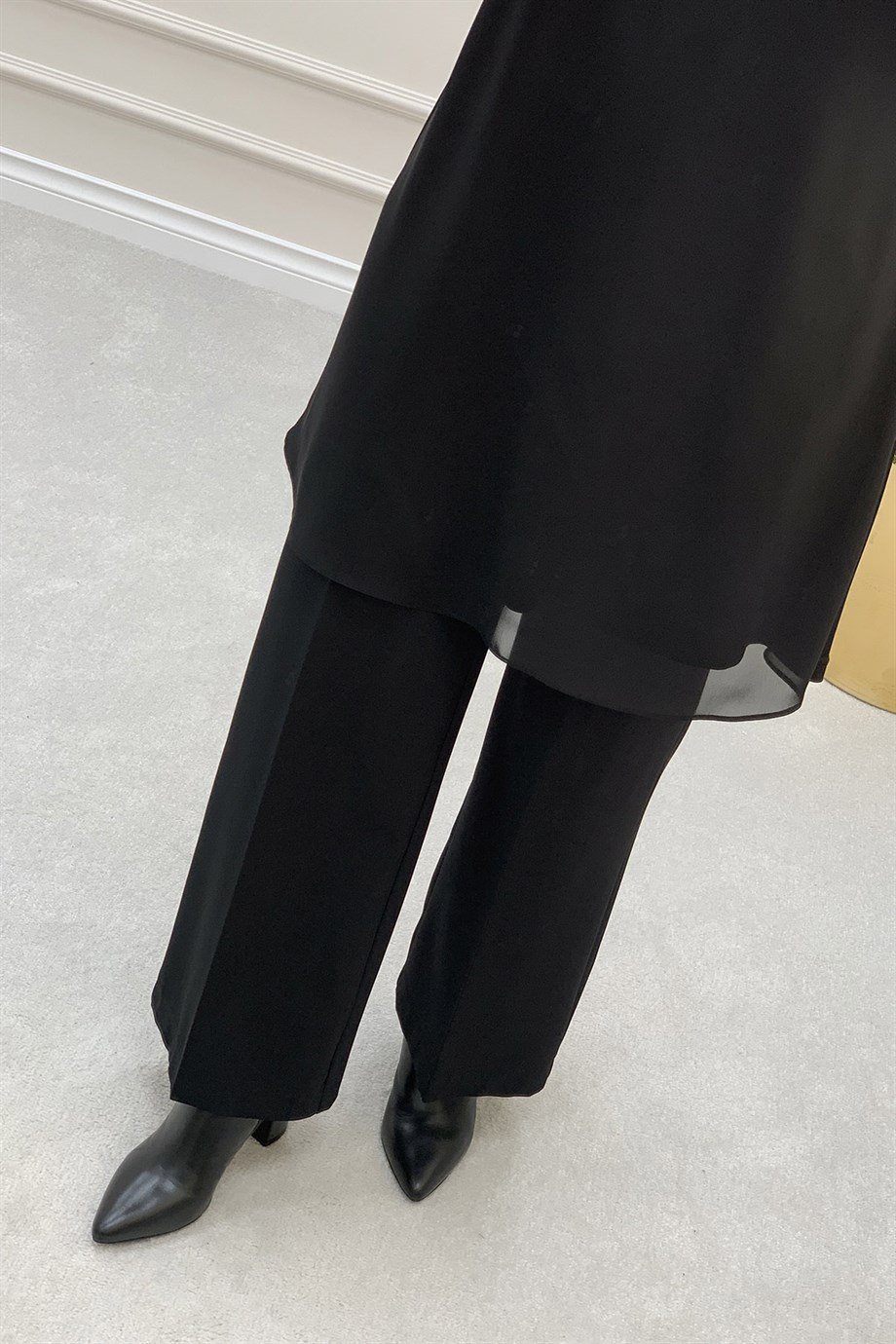 PantolonBol Paça Model Kadın Pantolon Siyah  1193