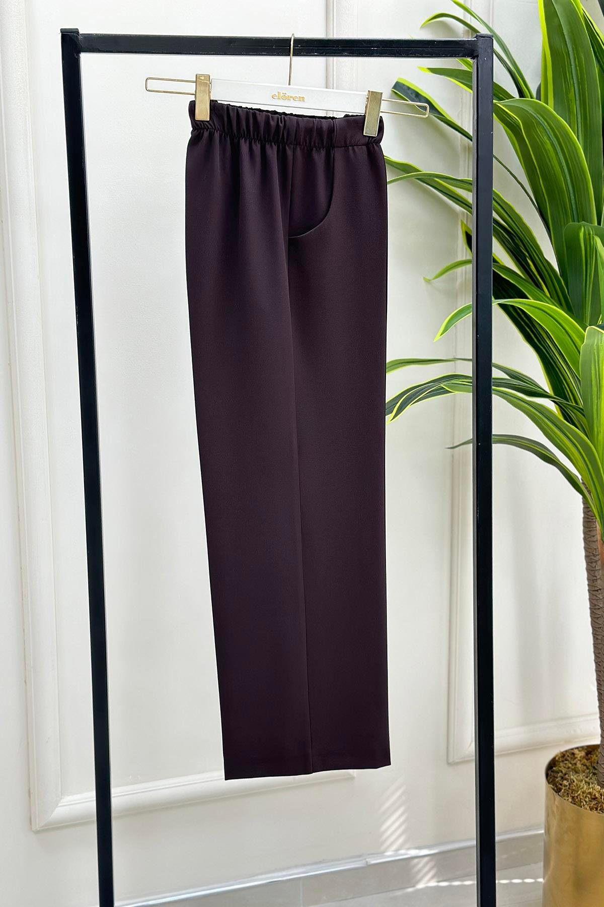 PantolonBol Paça Model Kadın Pantolon Acı Kahve 1193