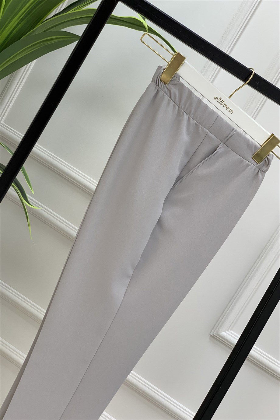 PantolonDar Paça Model Kadın Pantolon Gri 1309 