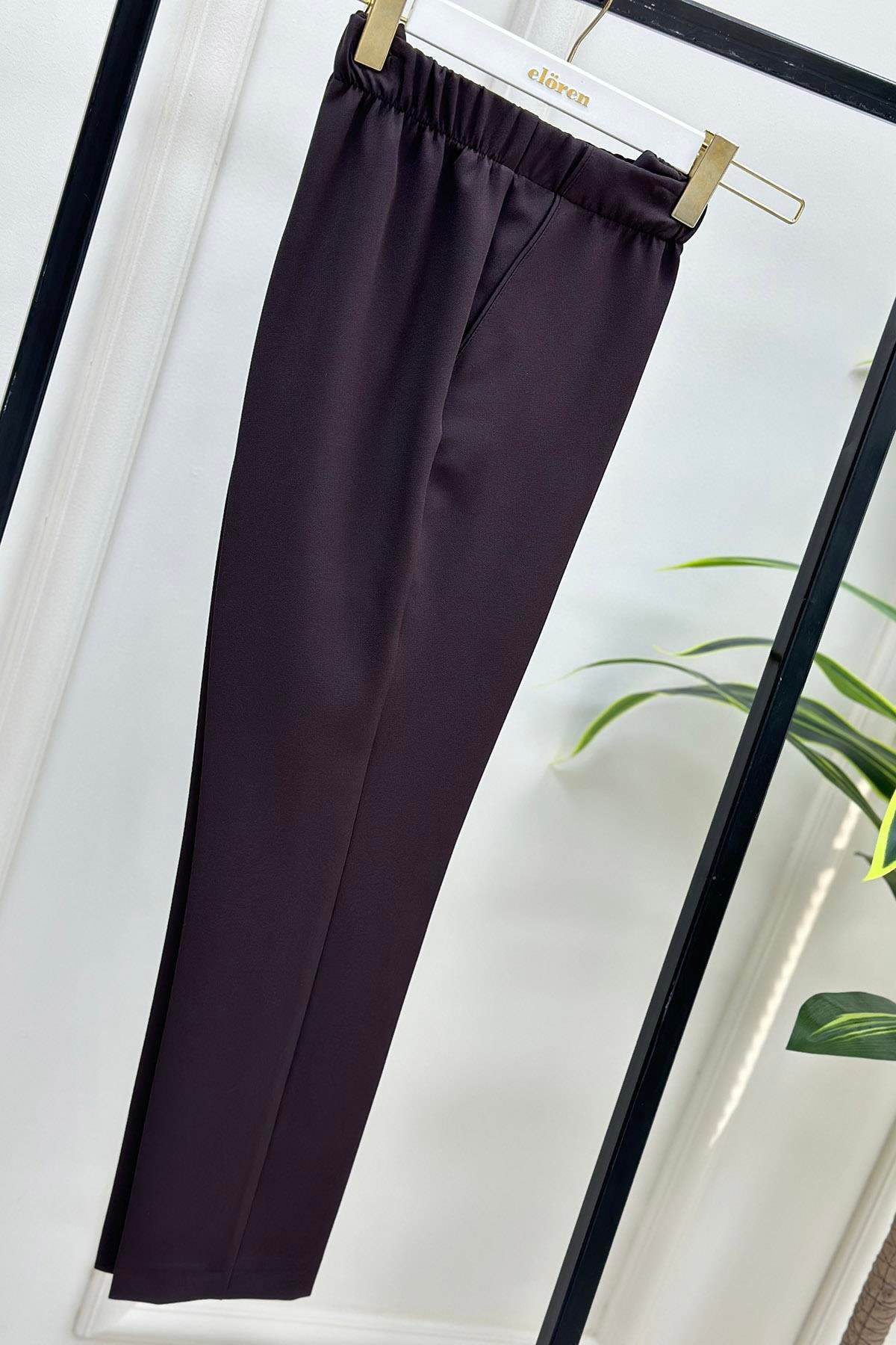 PantolonDar Paça Model Kadın Pantolon Acı Kahve 1309 