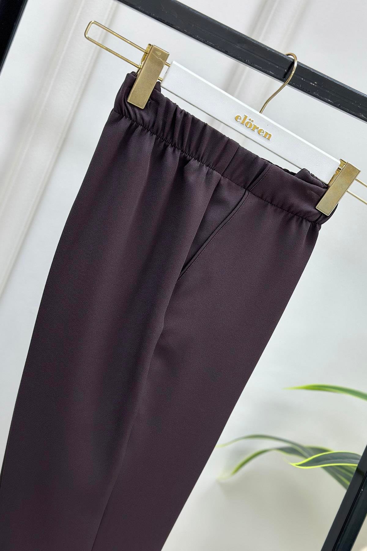 PantolonDar Paça Model Kadın Pantolon Acı Kahve 1309 